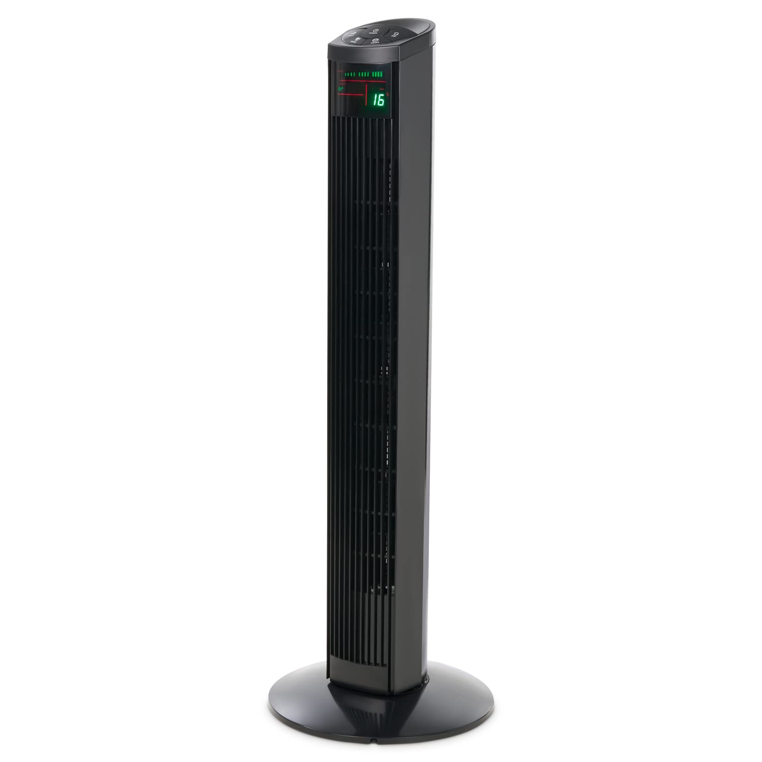 SA Products 36” Oscillating Tower Fan with Remote - 3 Speed Settings, 3 Modes, LED Display & Timer - Ultra Quiet Standing Floor Fan for Bedroom, Office, Living Room - Perfect for Home Cooling, Nursery & Workspaces - Black