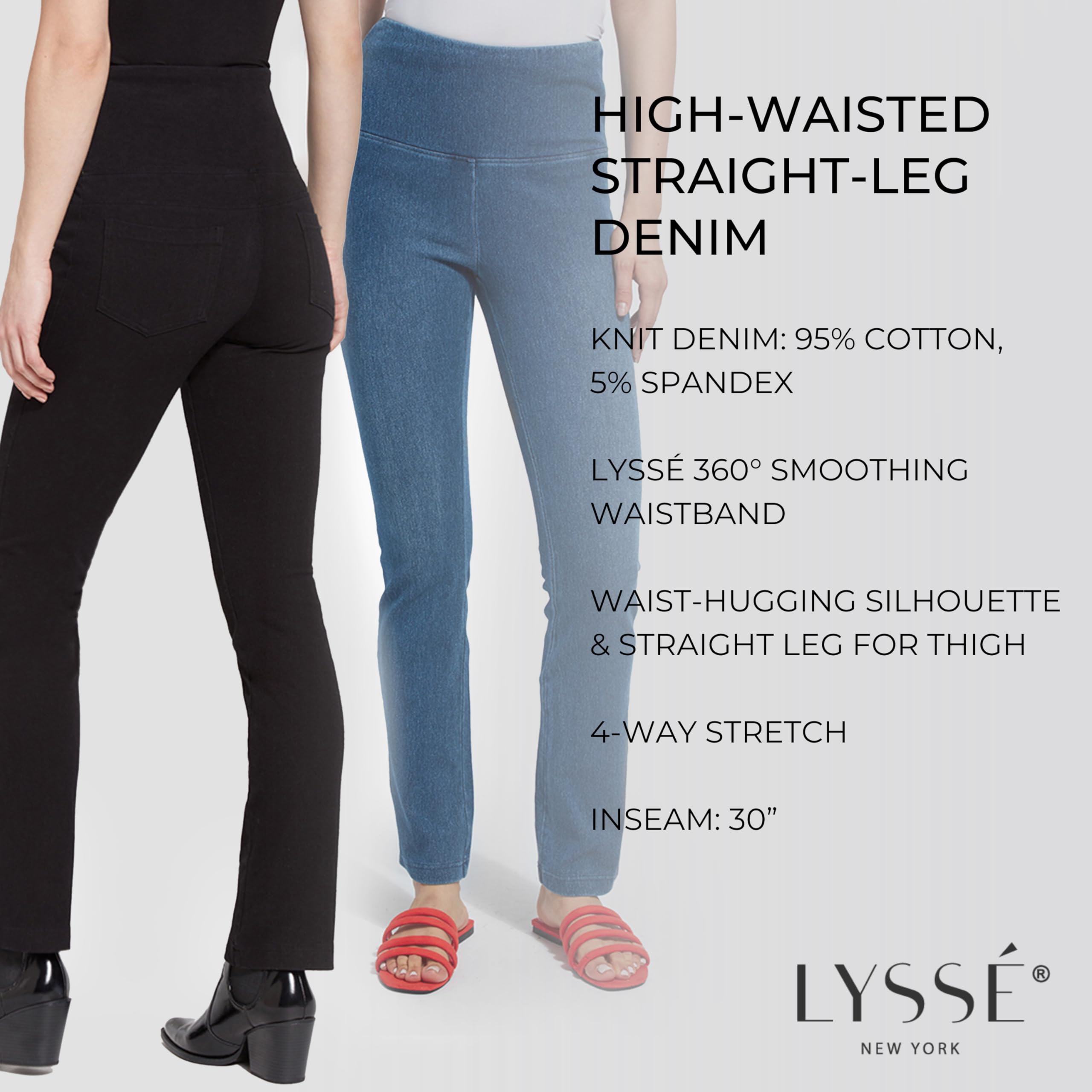 Lyssé Women's Plus Size Straight Leg Jeans - Comfortable Stretch Denim Pants for Casual Wear & Everyday Outfits