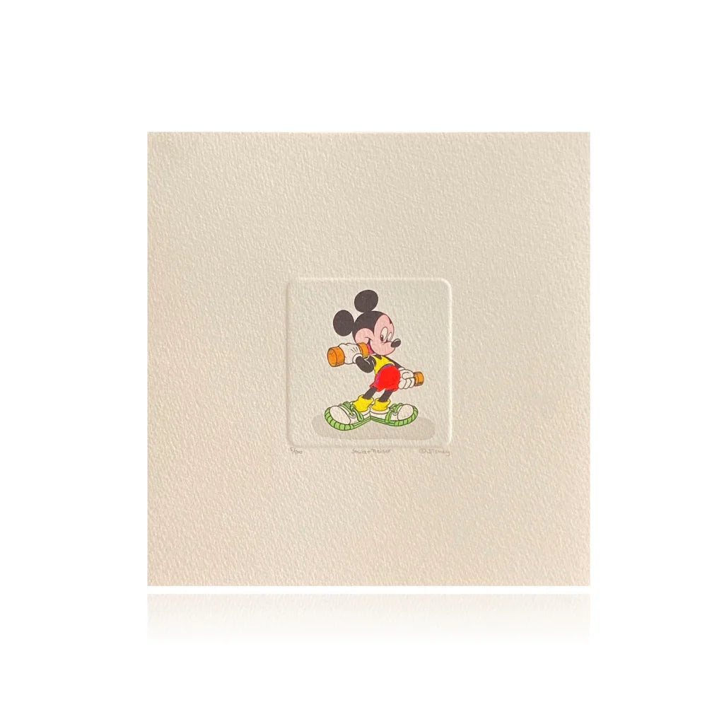 Disney Mickey Mouse Etching Artwork by Sowa & Reiser #D/500 - Hand-Painted Collectible Figurine - Perfect for Disney Fans, Home Decor & Gift Giving