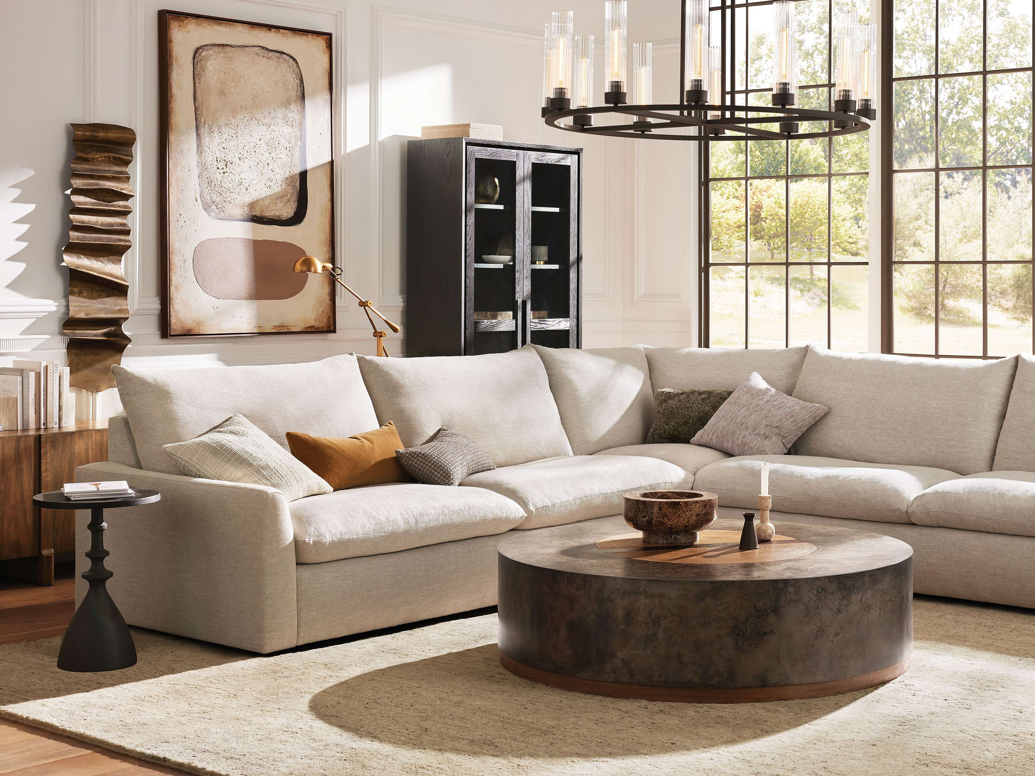 Calistoga 5-Piece Sectional Sofa Set - Modern L-Shaped Couch for Living Room, Family Room, or Lounge Area