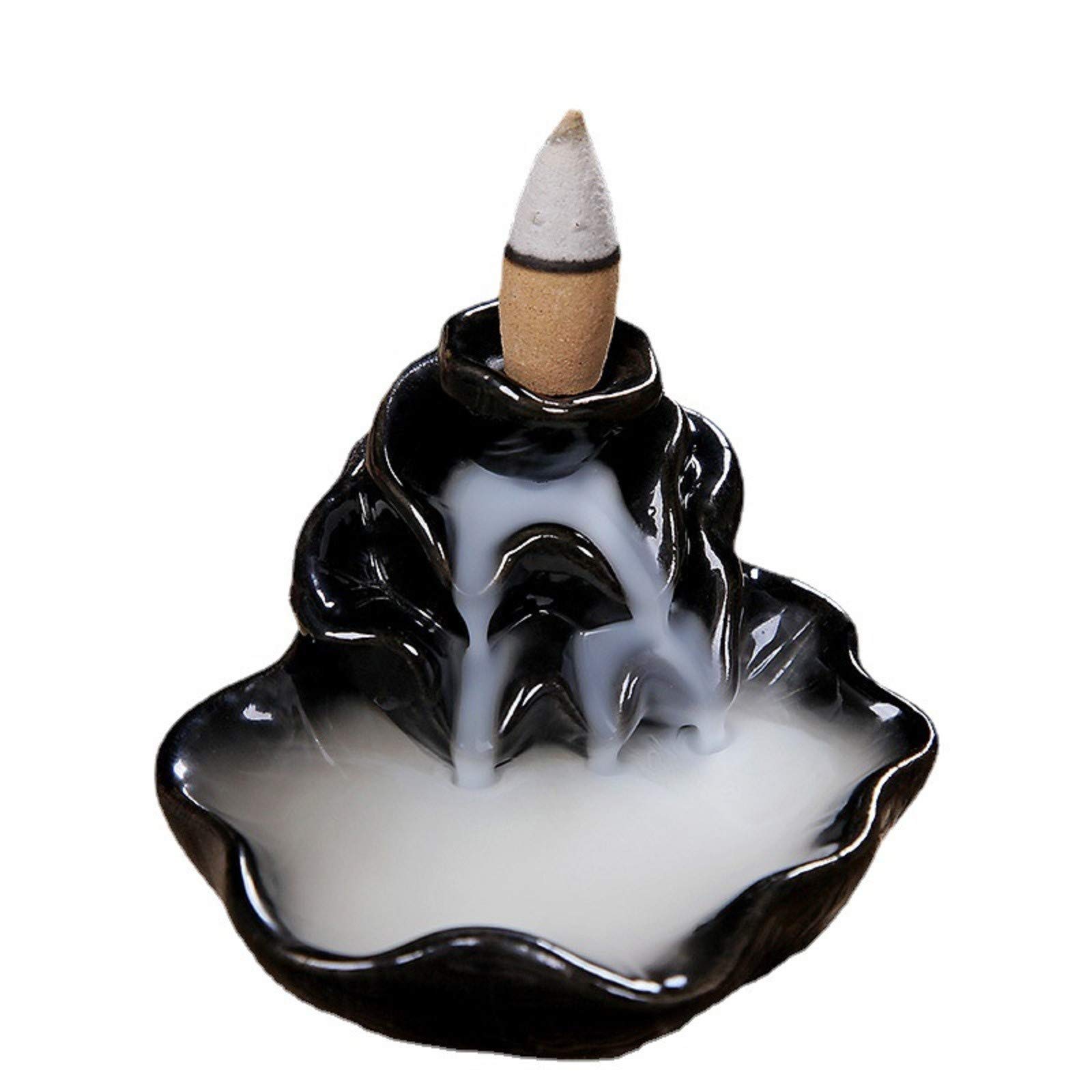 Eguiwyn Skeleton Lawn Creative Ceramic Wave Back Censer - Gothic Home Decor, Halloween & Christmas Decoration Bundle (Black, One Size) - Perfect for Spooky Outdoor Displays, Fireplace Mantel, and Holiday Table Centerpieces