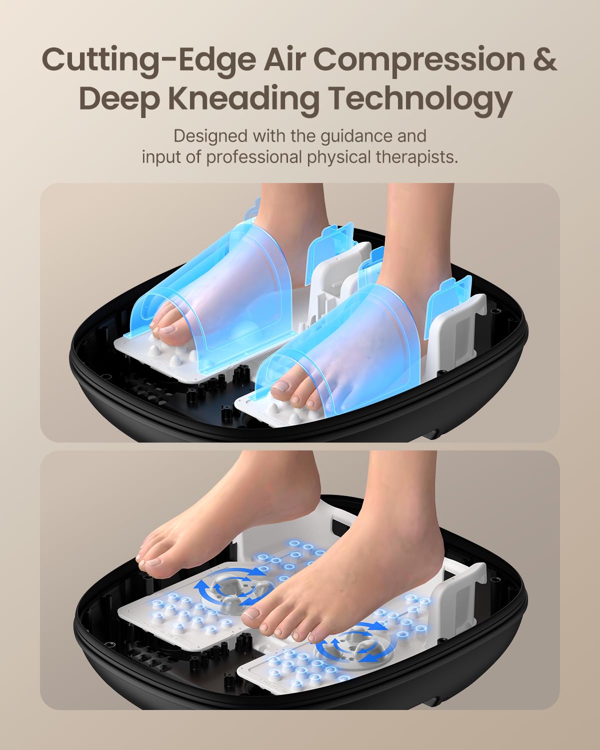RENPHO Shiatsu Foot Massager with Heat - 2025 Upgraded Deep Kneading Foot Massager Machine, 3 Heat Levels & Wireless Remote - Electric Foot Massage for Relaxation, Perfect Gift for Men & Women (Fits Up to Size 12) - Ideal for Home Use, Office Relaxation & Post-Workout Recovery