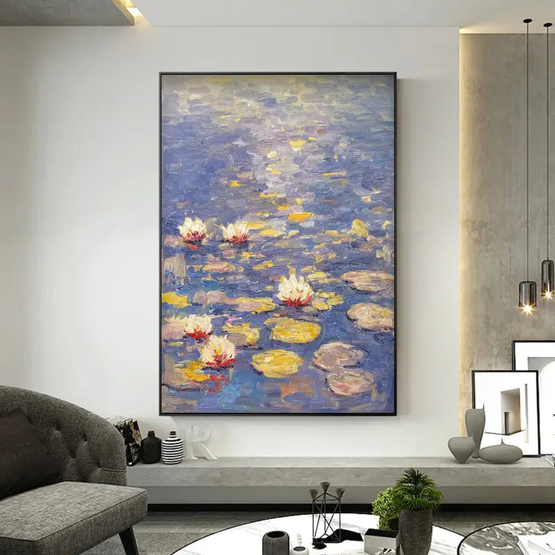 Beautiful Flower and Tree Painting #FT016 - Handmade Canvas Art for Home Decor, Living Room, Bedroom & Office Wall