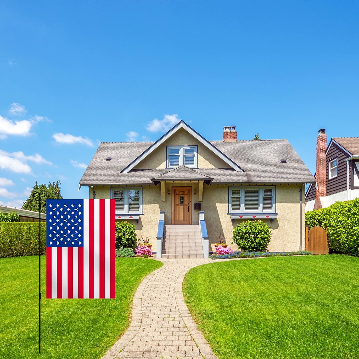 2 Pack USA Garden Flag 12x18 Inch - Double Sided American Flag with 3 Layer Silk Fabric & Reinforced Stitching | Patriotic Yard Decoration for Courtyard, Porch, and Outdoor Decor