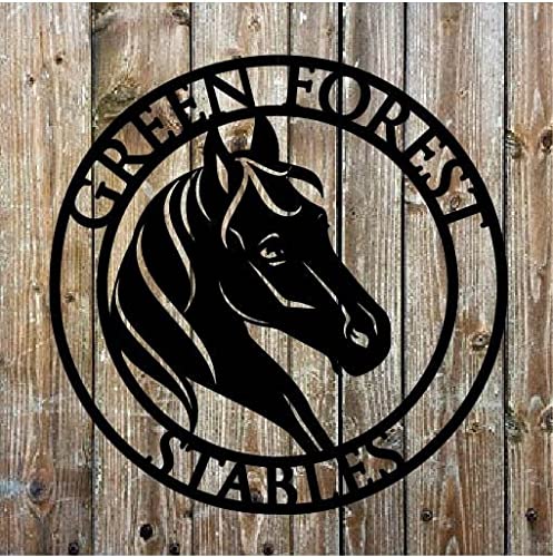 CHAKBYO Custom Metal Horse Sign - Personalized Horse Stable Art with Name - Rustic Wall Decor for Equestrian Homes, Barns & Stables