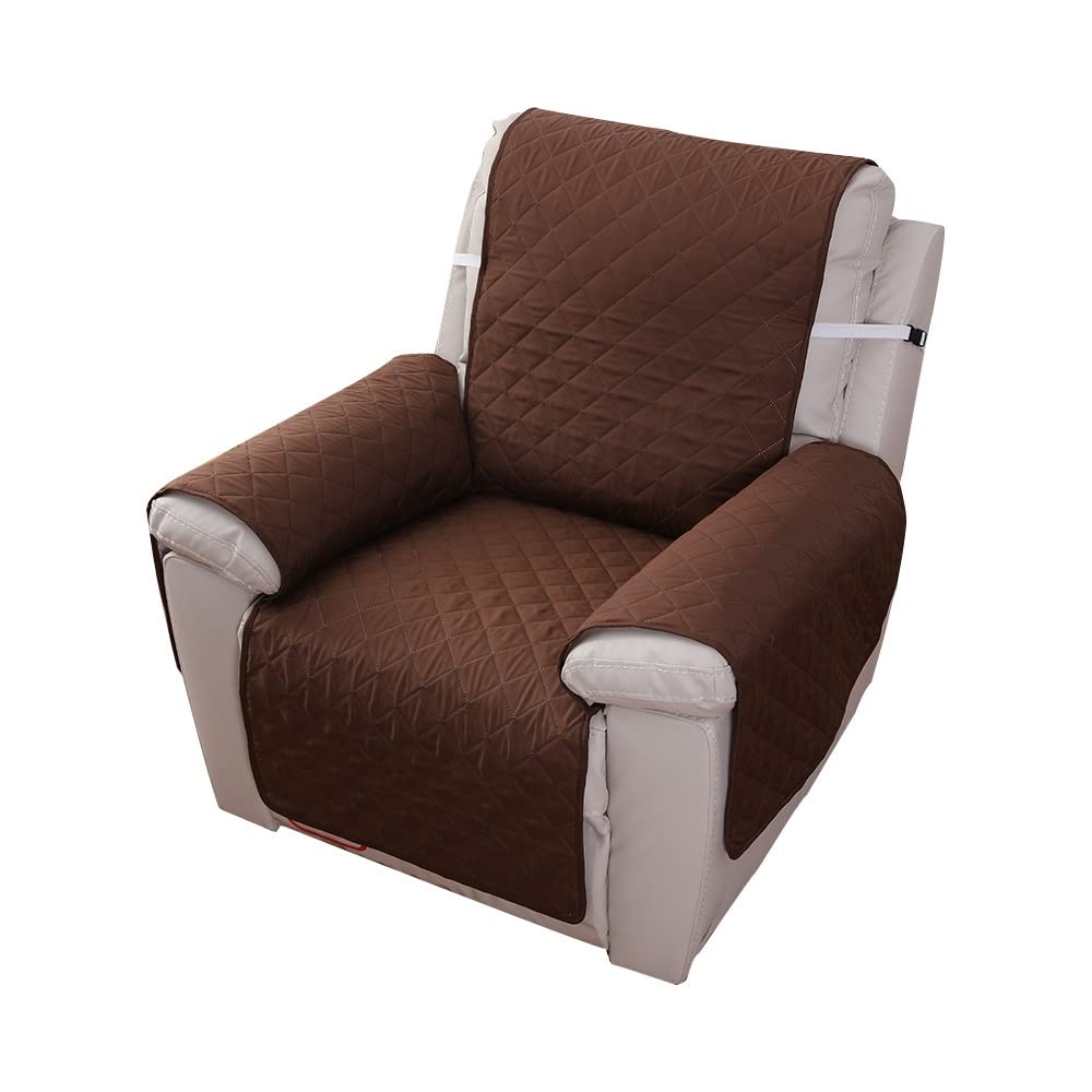 GXLONG Non-Slip Recliner Chair Cover - Washable Sofa Slipcover, Anti-Wear Furniture Protector for Armchair & Couch (Coffee) - Perfect for Living Room, Home Theater & Office Use