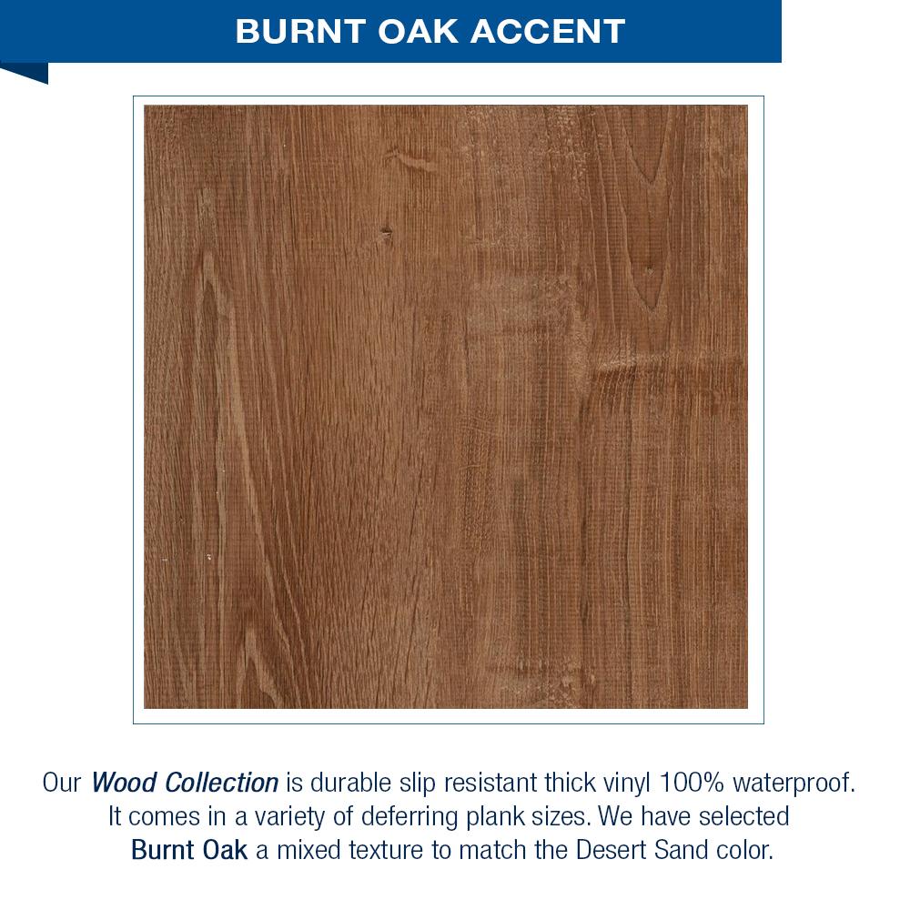 DIY Shower Remodel Kit - Corner Desert Sand Sistine Stone & Burnt Oak Wood Accent Panel for Bathroom Renovation | Waterproof & Easy Installation | Perfect for Modern Home Spa Upgrades