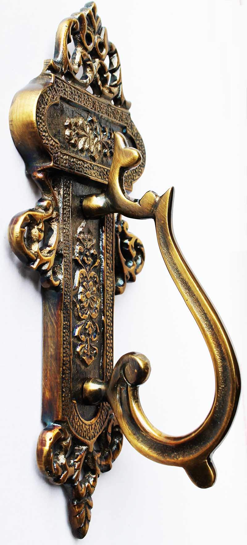 Vintage European Style Door Handle - Antique Brass Cabinet Pull - 9.5