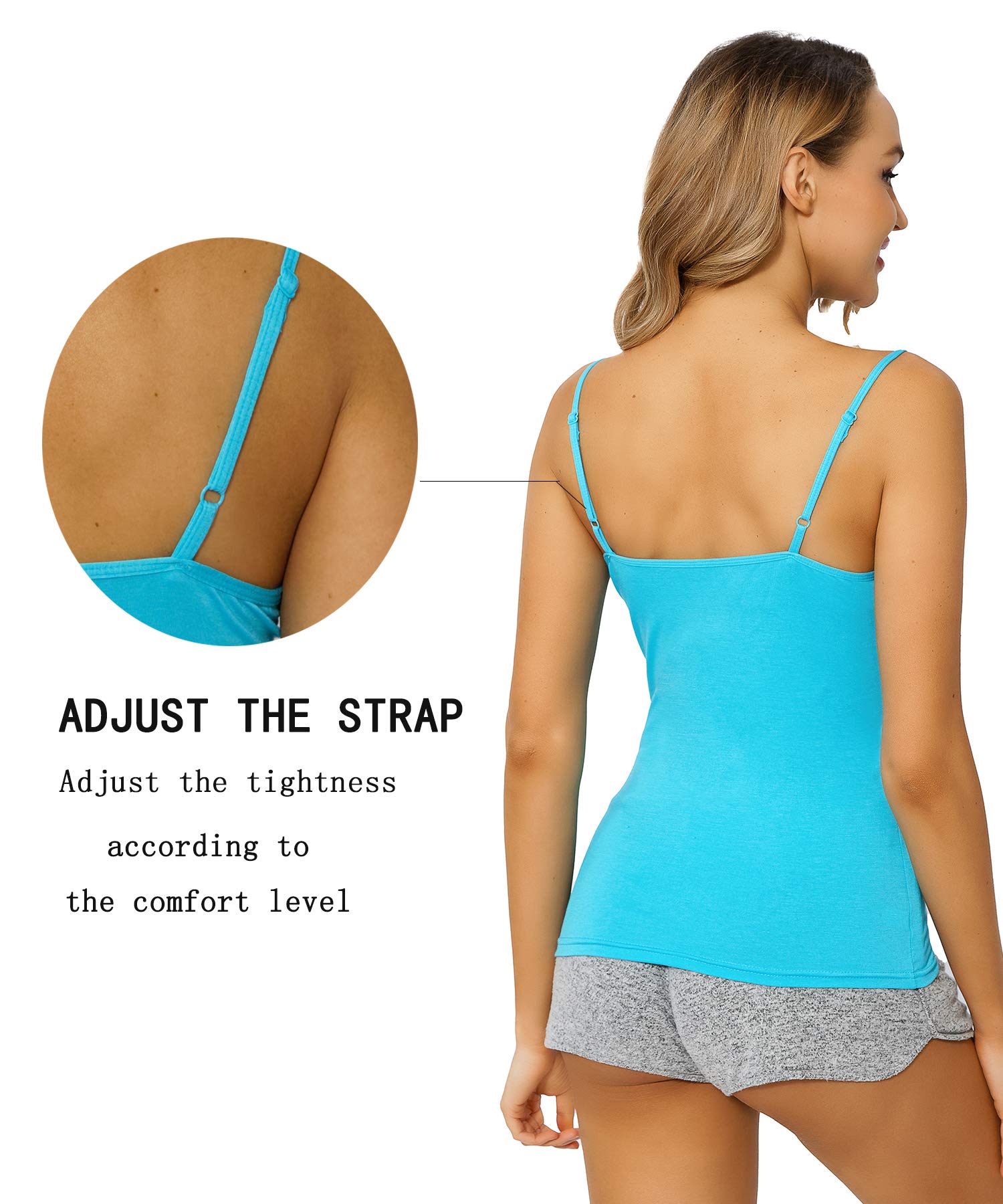 Women's Adjustable Spaghetti Strap Camisoles - White & Black Cami Tank Tops for Layering, Summer Outfits, and Casual Wear