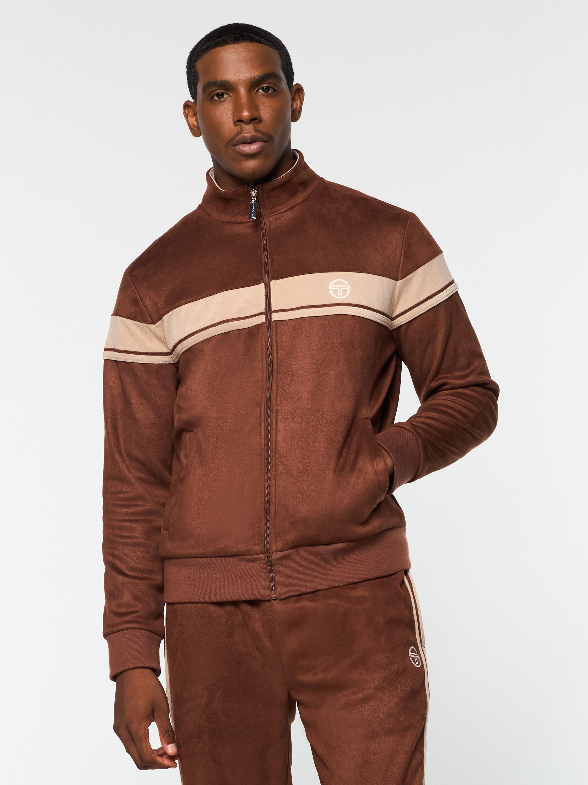 Damarindo Men's Track Jacket - Lightweight Hooded Running Jacket for Men, Breathable Athletic Zip Up Jacket for Jogging & Workouts (Cappuccino) - Perfect for Outdoor Sports & Casual Wear