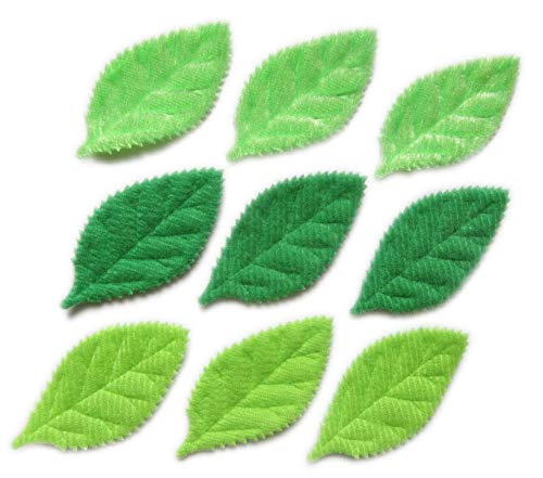 YYCRAFT 90-Piece Green Felt Velvet Leaf Appliques for DIY Crafts - 2-Sided Padded Leaves for Sewing, Scrapbooking & Home Decor
