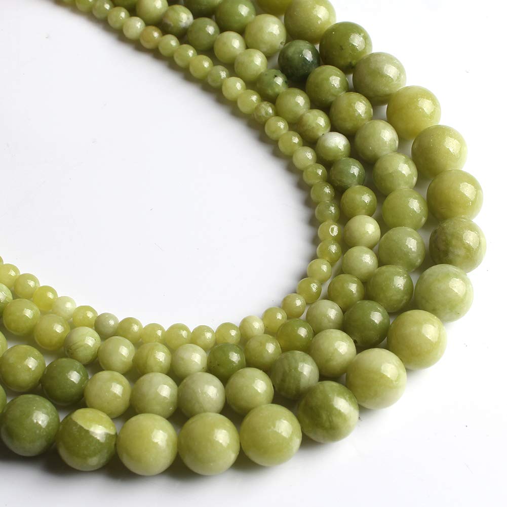 Premium Chinese Green Jade Round Beads - 8mm 15-inch Strand for DIY Jewelry Making, Necklaces & Bracelets - Natural Healing Stone for Meditation & Spiritual Gifts