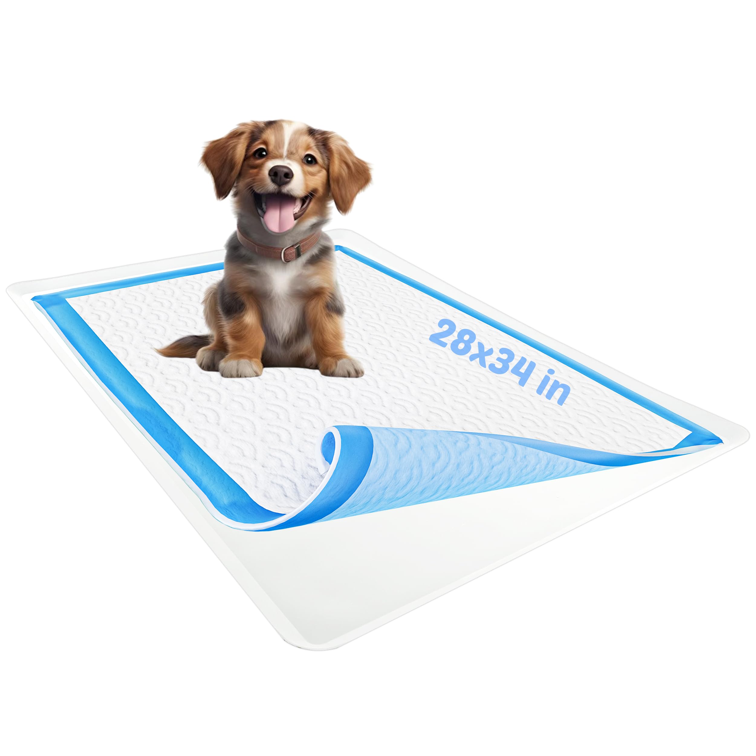TidyFriend 28x34 Inch Dog Pee Pad Holder Tray - Non-Slip Silicone Puppy Training Pad Holder with No Spill Design, Easy to Clean & Store - Perfect for Housebreaking Puppies, Elderly Dogs & Pet Accidents (White)