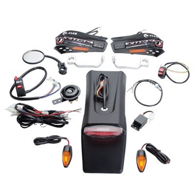 Tusk Motorcycle Enduro Lighting Kit - LED Handguard Turn Signals & Taillight with Durable Flag Style Handguards for Off-Road Adventure Riding