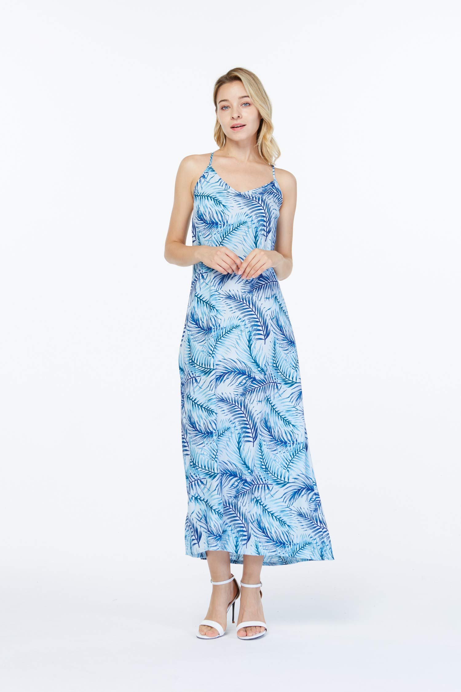 Women's Floral Print Sweetheart Maxi Dress for Hawaiian Luau Party - Beach Wedding, Summer Vacation & Tropical Getaway Outfit