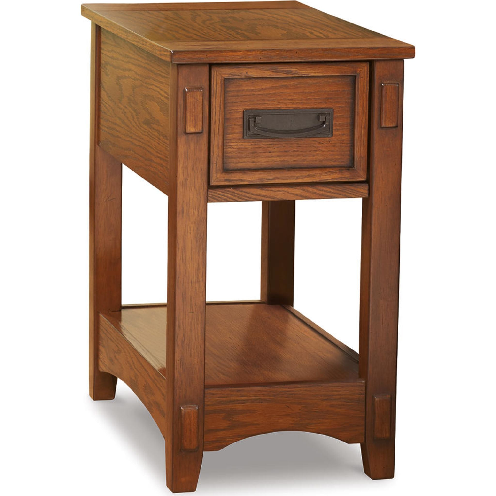 Breegin Modern End Table - Brown Wood Nightstand for Living Room, Bedroom & Office - Stylish Side Table with Storage Shelf