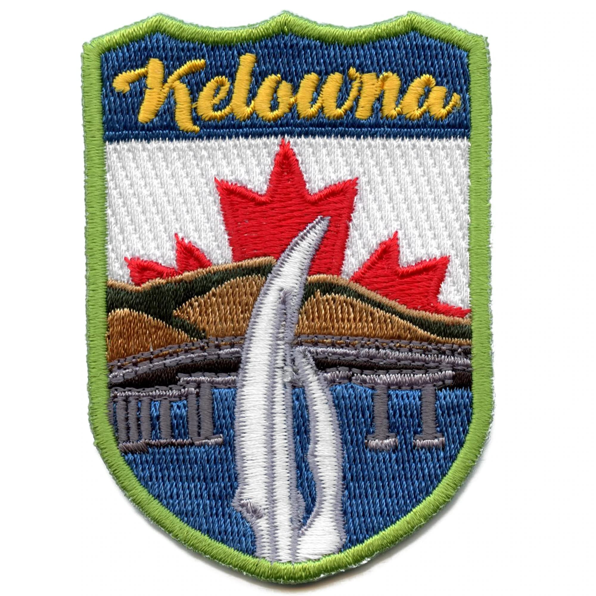 Kelowna Canada Embroidered Iron On Patch - Durable Sew-On Badge for Jackets, Hats & Backpacks - Perfect for Travel & Outdoor Enthusiasts