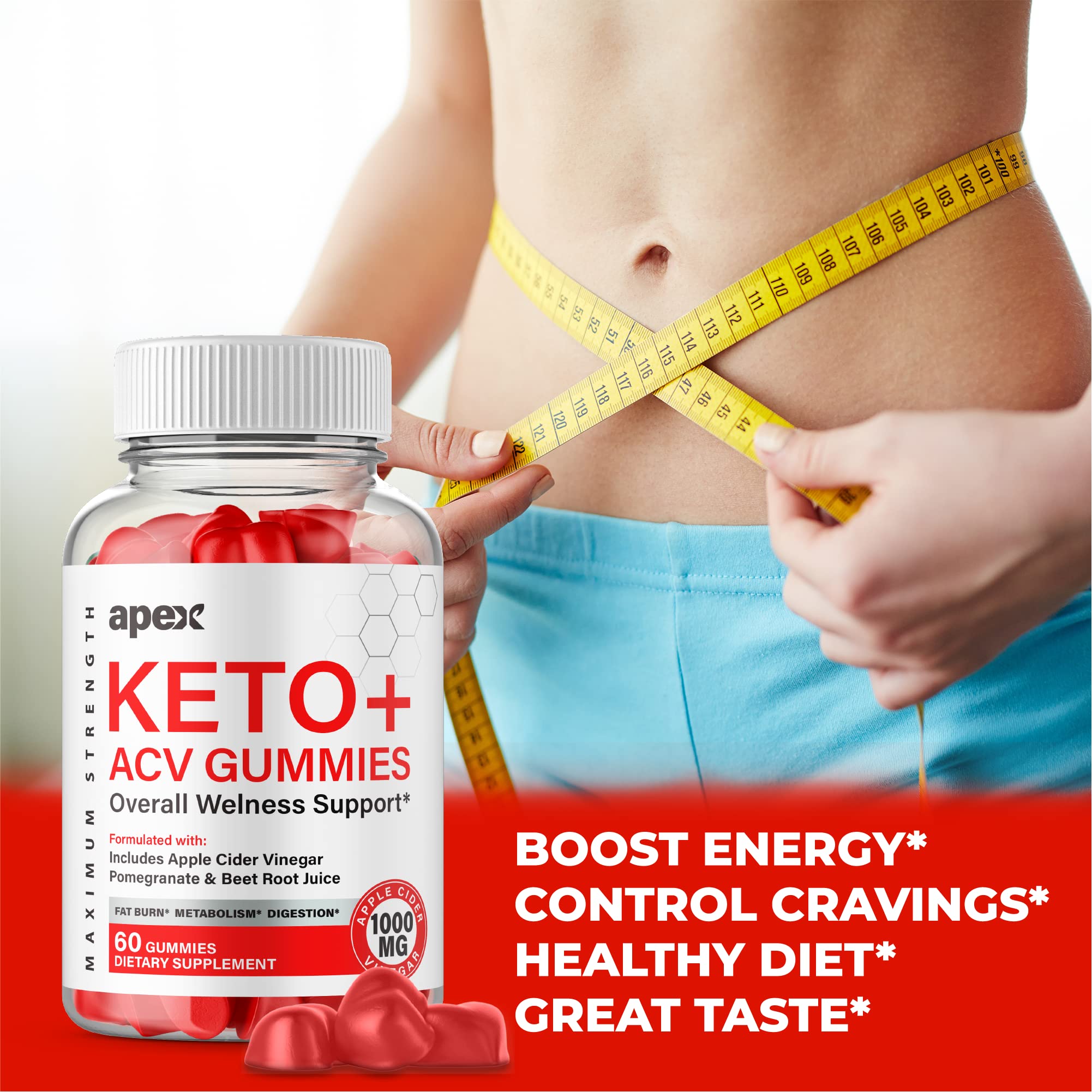 (2 Pack) Apex Keto ACV Gummies - Advanced Formula Apple Cider Vinegar Keto Gummy Supplement for Weight Loss & Energy Boost (120 Gummies) - Perfect for Ketogenic Diet & Low Carb Lifestyle