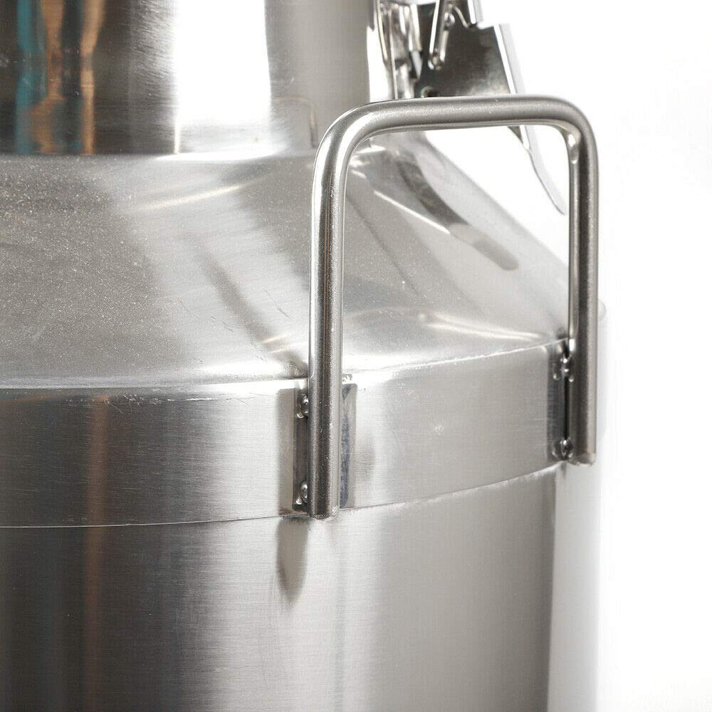 60L 15.85 Gallon Stainless Steel Milk Can - Food Grade Wine & Milk Storage Bucket with Airtight Sealed Lid - Heavy Duty Tote Jug for Brewing, Fermenting & Farm Use (Perfect for Dairy, Winemaking & Homesteading)