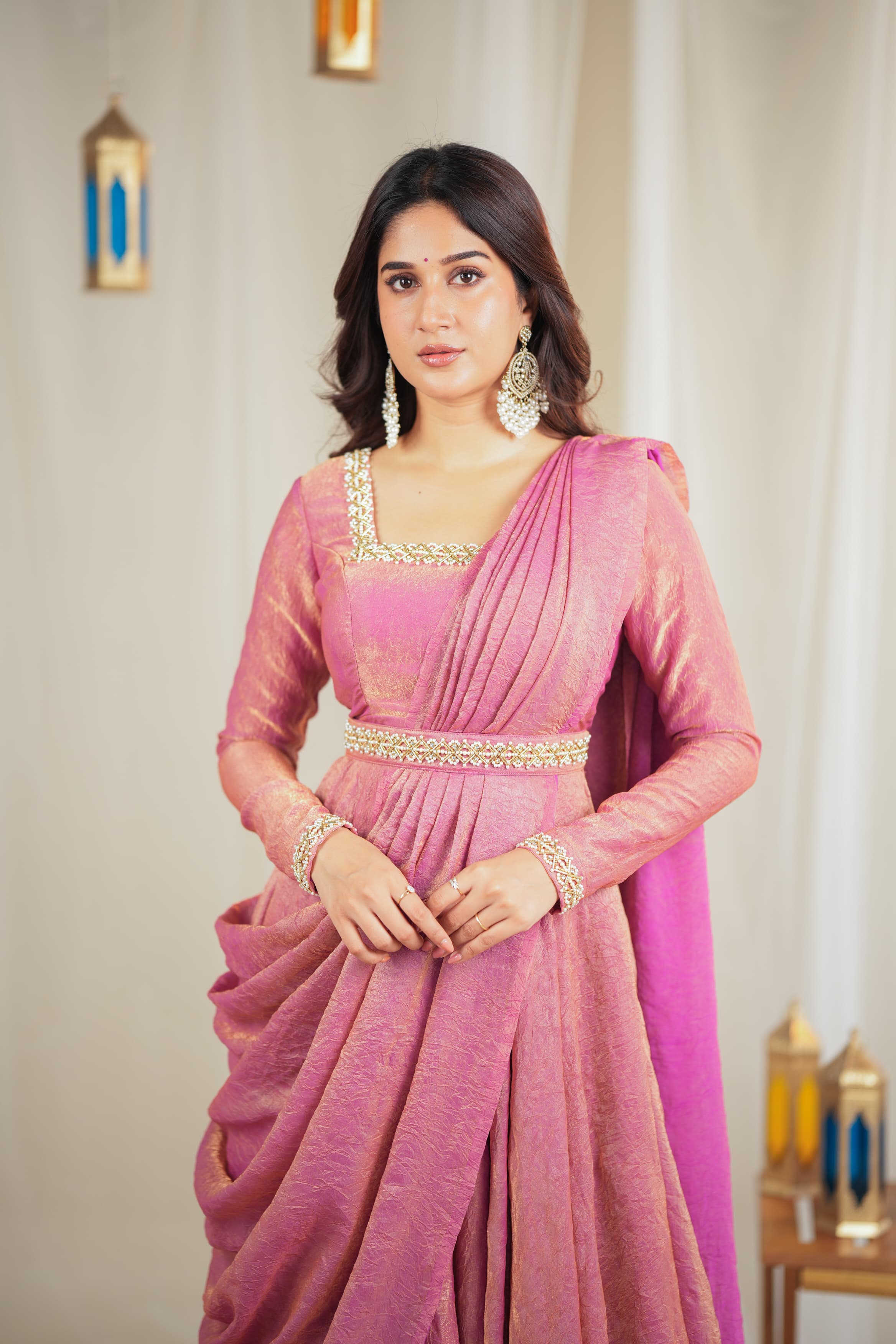 Srushti Designer Drape Wear - Elegant Indian Kurti for Women | Perfect for Festivals, Weddings & Special Occasions | DD615