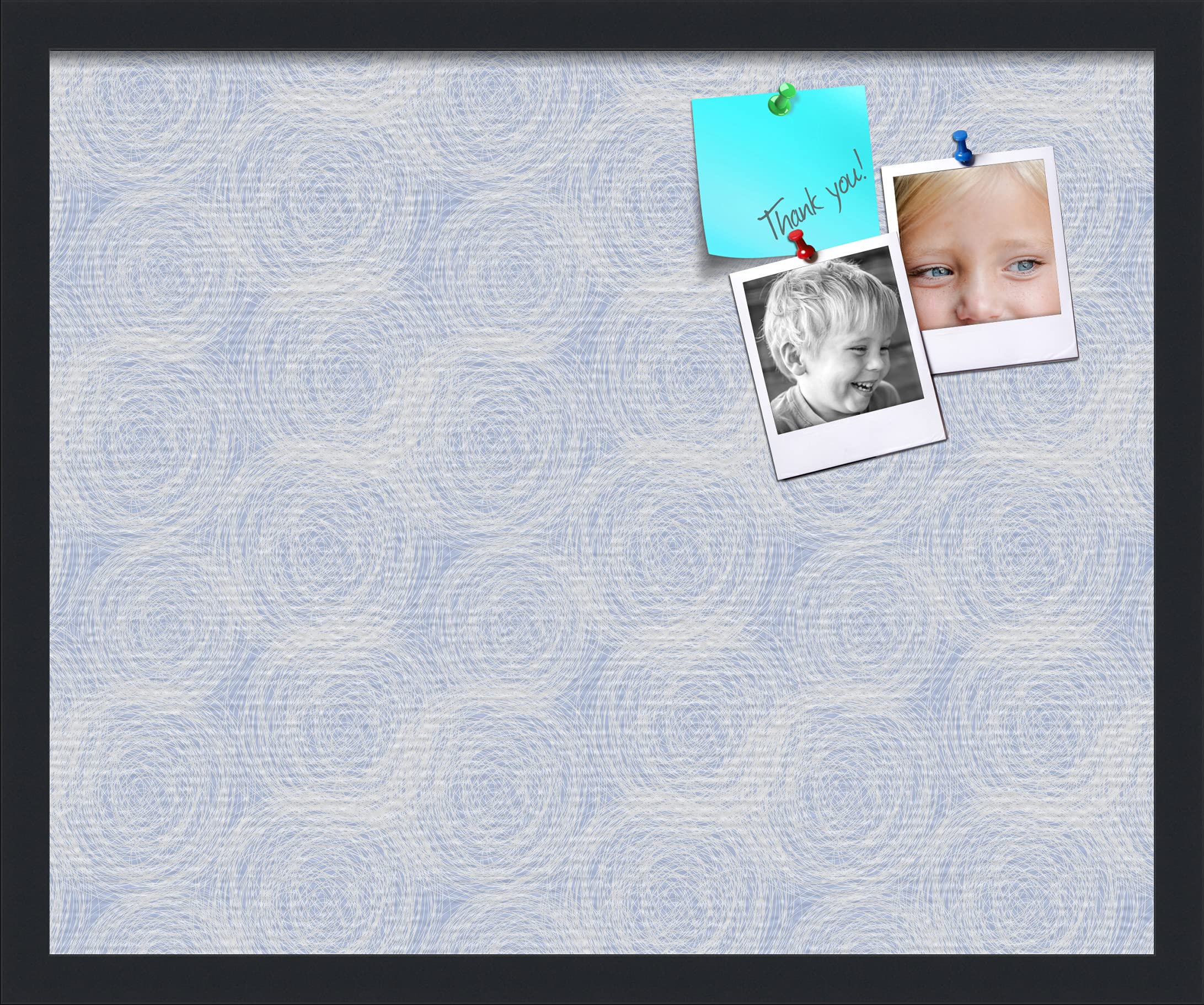 PinPix ArtToFrames 20x16 Inch Custom Cork Bulletin Board with Fabric-Style Canvas Finish - Satin Black Frame (PinPix-1927) | Perfect for Office, Classroom & Home Decor | Memo Board for Notes, Photos & Artwork