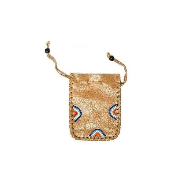 Handmade Beaded Leather Drawstring Pouch - Small Jewelry Organizer Bag for Women - Perfect for Travel, Gift Giving & Boho Accessories Storage