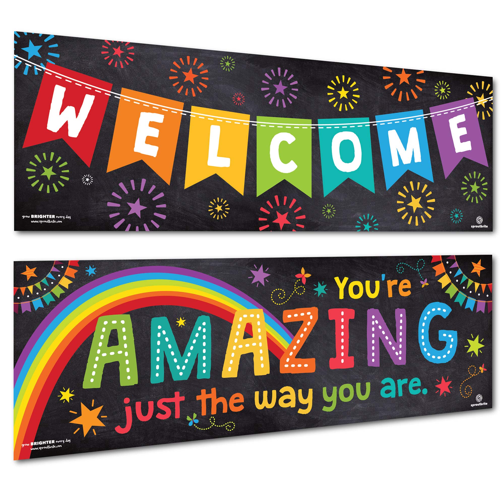 Premium Welcome Banner for Classroom Decorations - Sproutbrite Paper Poster | Perfect for Back to School, Bulletin Boards & Teacher Decor