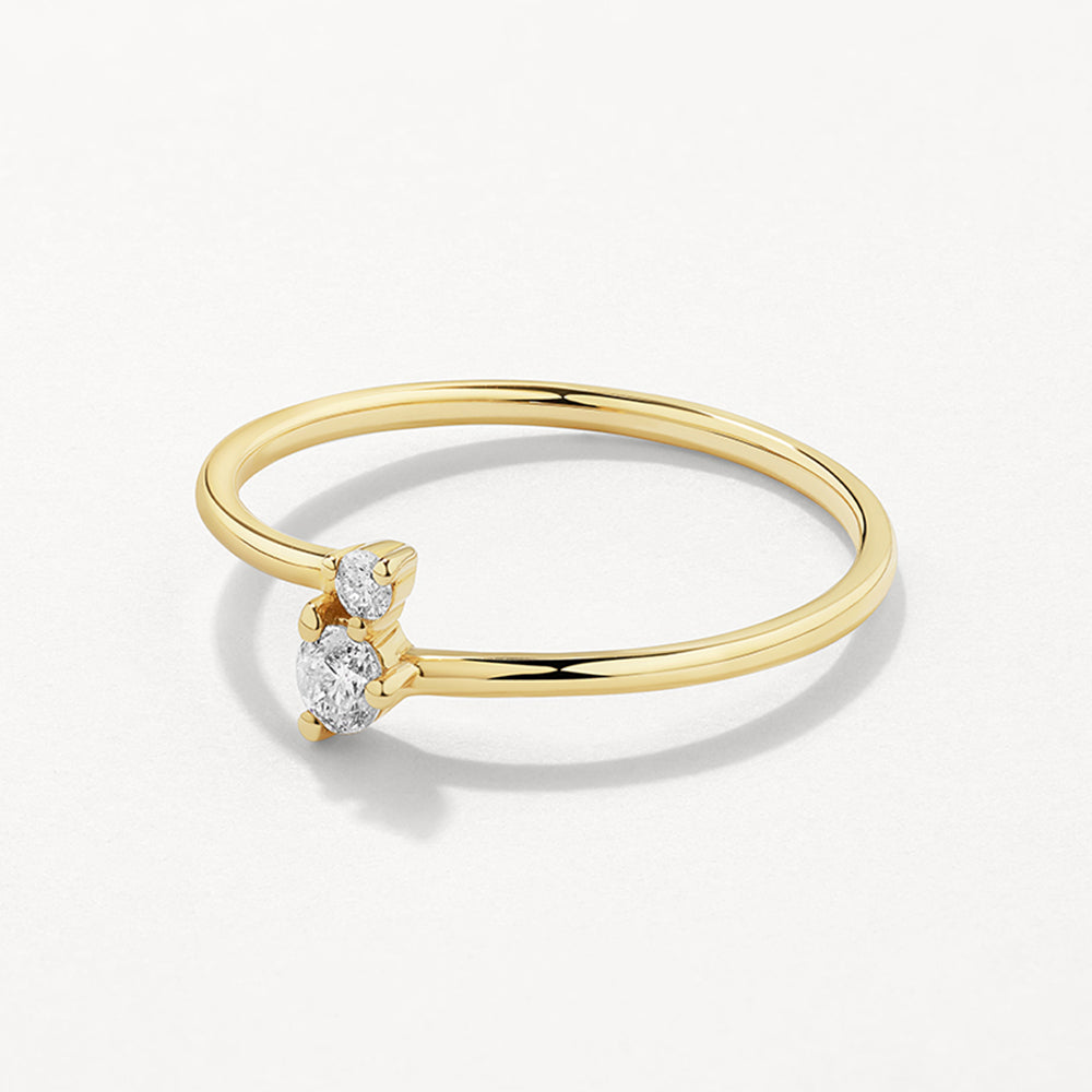 10k Gold Micro Diamond Toi Et Moi Ring - Elegant Stackable Promise Ring for Women, Perfect for Anniversary Gifts & Everyday Wear