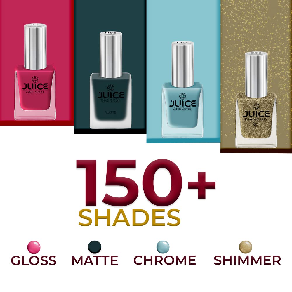 JUICE Quick-Dry Long-Lasting Chip-Resistant Gel Finish High-Gloss Nail Polish - Sapphire Blue #272 | F&D Approved Colors & Pigments | Perfect for Salon, Home Manicures & Special Occasions