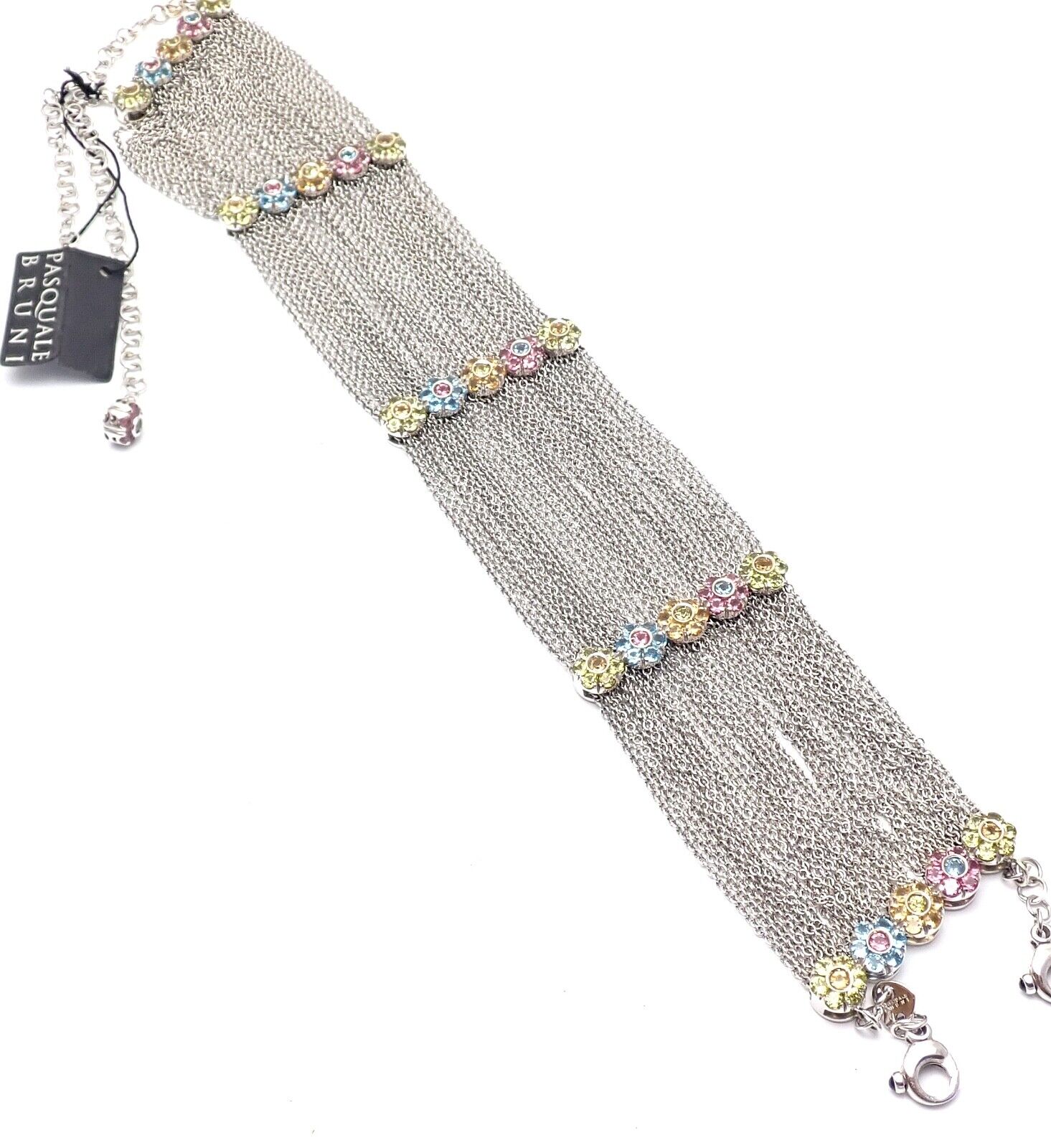 Authentic Pasquale Bruni 18k Gold Citrine Topaz Peridot Choker Necklace for Women - Luxury Italian Jewelry Gift for Anniversary, Birthday & Special Occasions