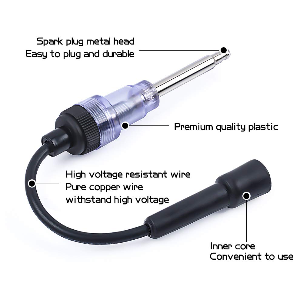 MIKKUPPA Small Inline Spark Plug Tester - Compatible with Motorcycles, Lawn Mowers & Small Engines | Easy Ignition System Diagnosis for DIY Mechanics & Small Engine Repair