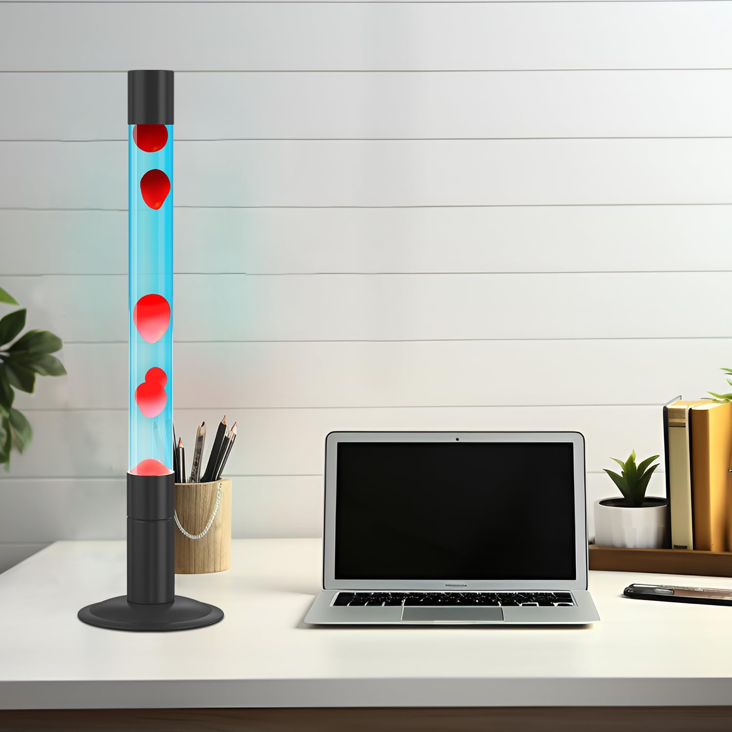 30-Inch Relaxing Liquid Motion Lamps - Soothing Magma Lamps for Home & Office Decor, Perfect for Living Room, Bedroom or Meditation Space (Blue Water with Red Wax) - Stress Relief & Mood Lighting for Adults