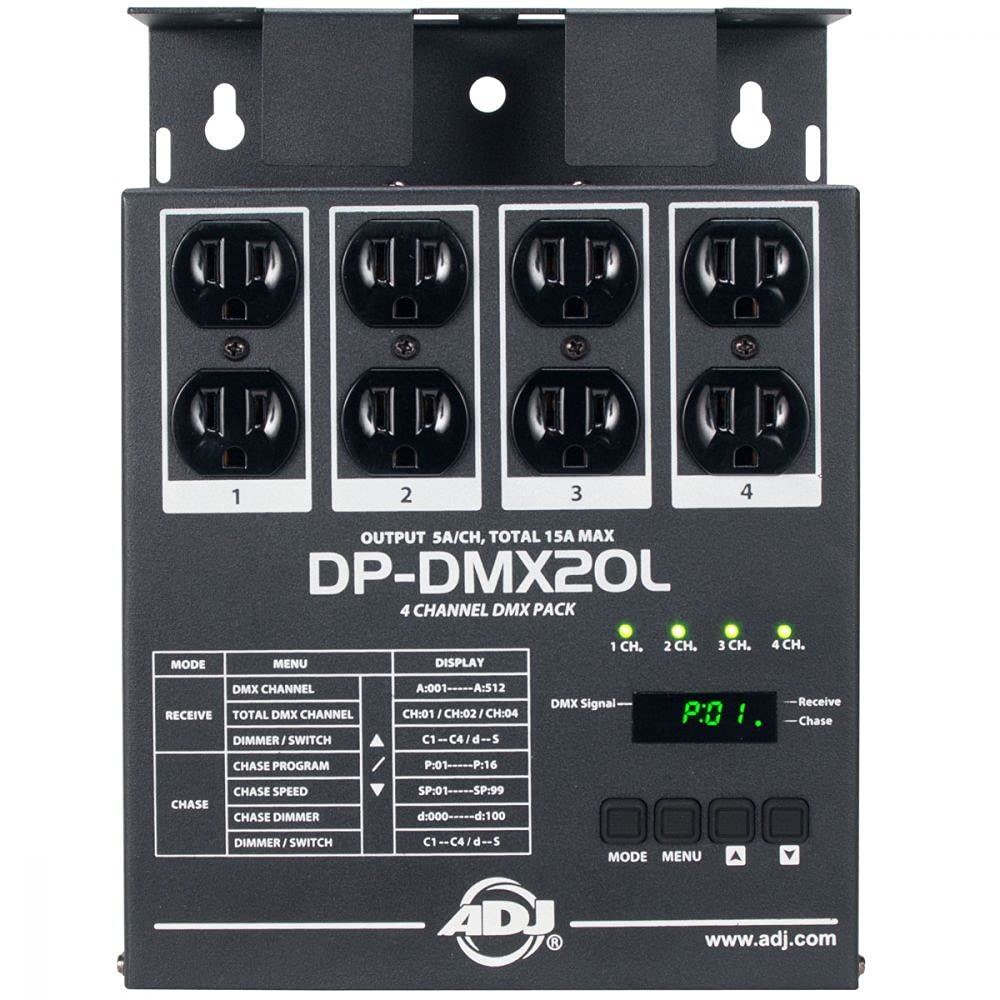 ADJ DP-DMX20L DMX Lighting Controller for Stage Shows, DJ Events & Theater Productions | Professional 20-Channel DMX-512 Controller with Scene Memory