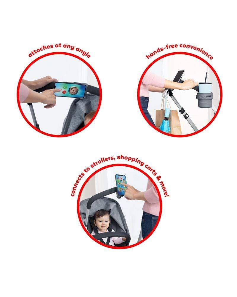 Skip Hop Universal Phone Holder - Hands-Free Car Mount for iPhone, Samsung & Smartphones - Perfect for Driving, Cooking & Workouts