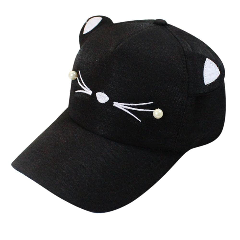 Cute Cat Ear Baseball Caps for Women & Girls - Adjustable Summer Sun Hat with UV Protection - Plain Casual Outdoor Hat for Sports, Beach, Hiking & Daily Wear