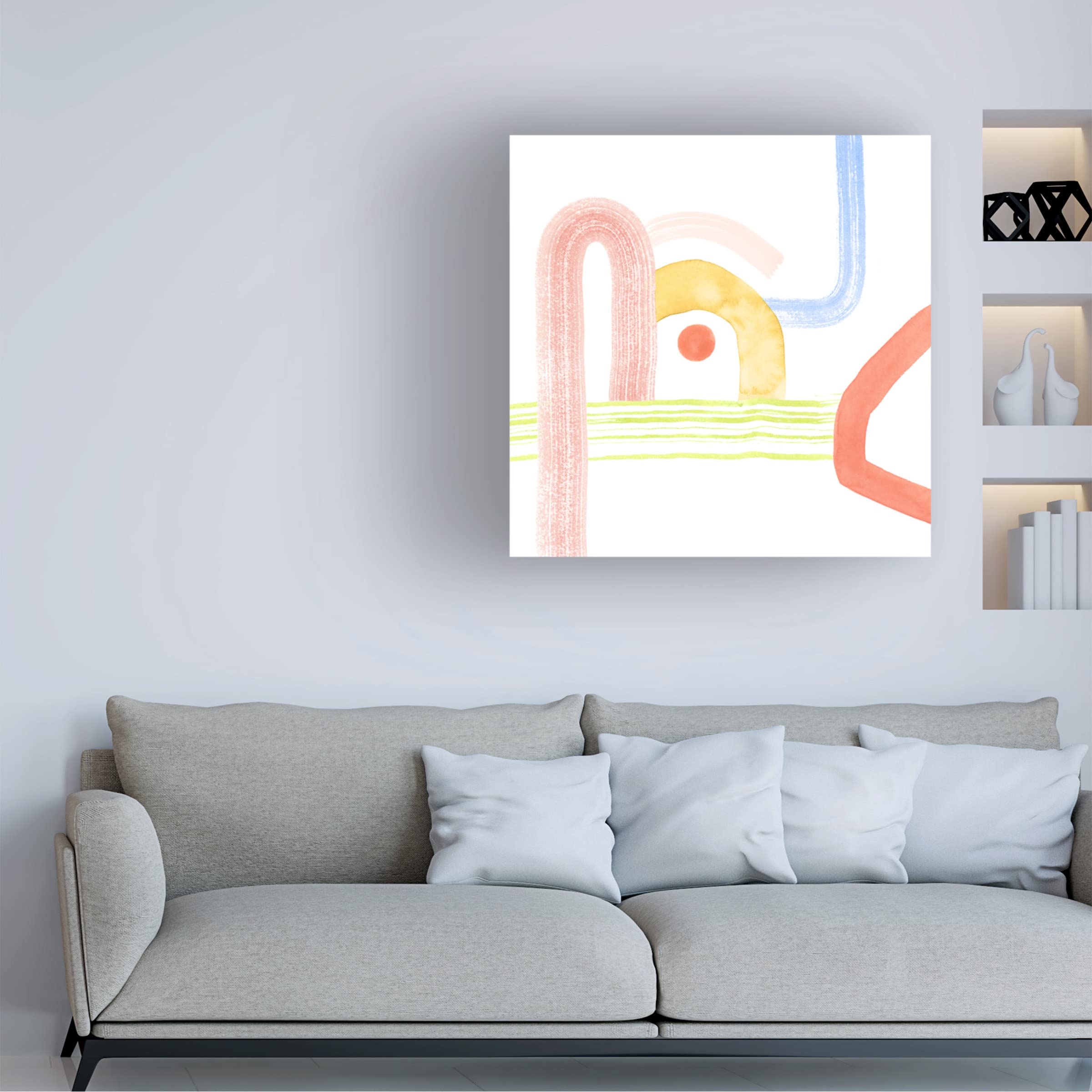 Grace Popp 'Playful Pike III' Canvas Wall Art - Modern Abstract Painting for Living Room, Bedroom & Office Decor