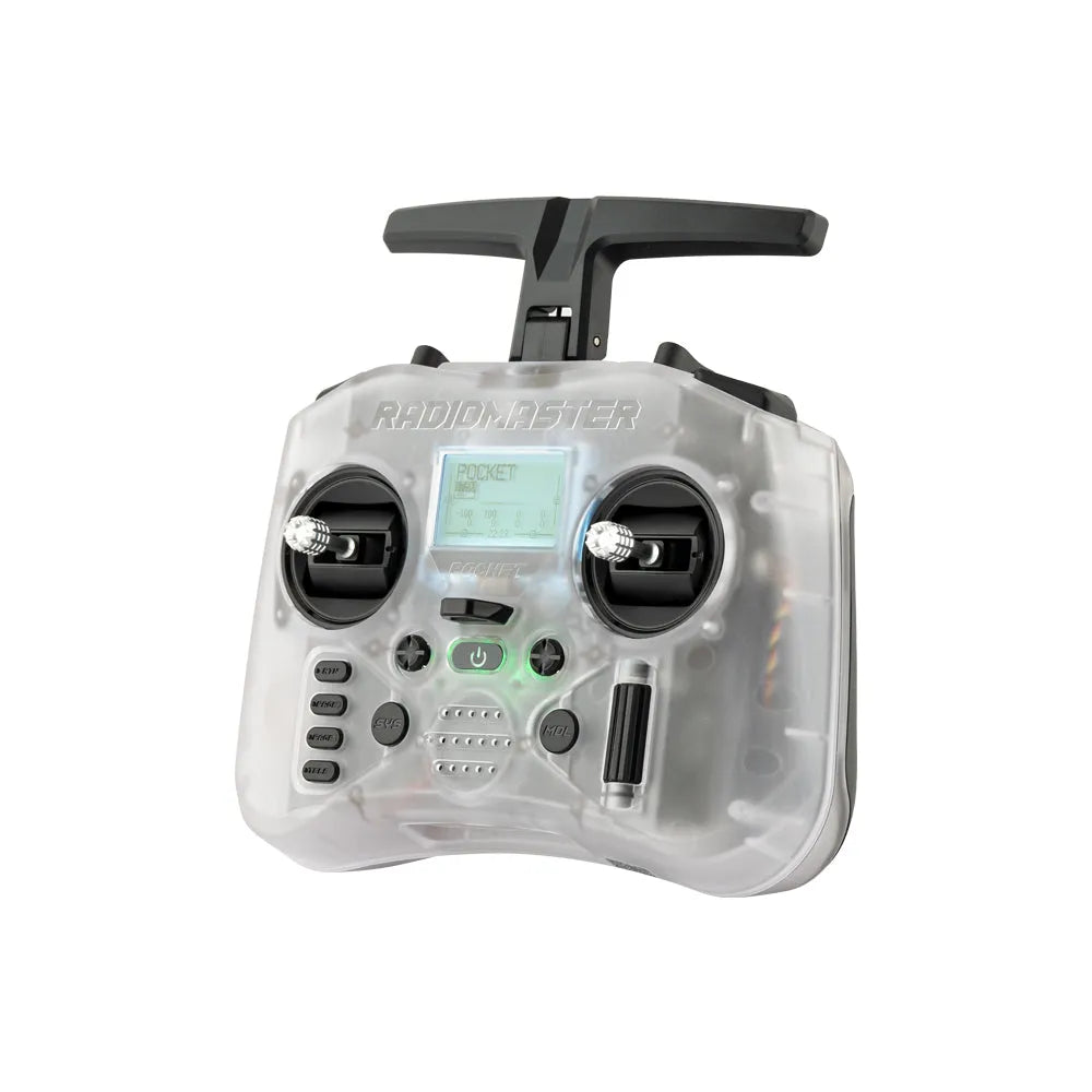 RadioMaster Pocket 2.4GHz 16CH ELRS/CC2500 Hall Gimbals FPV Racing Drone Controller with EdgeTX System & LED Lights - Perfect for FPV Racing, Freestyle Flying, and Drone Enthusiasts