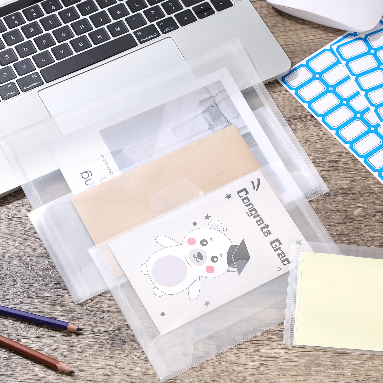 150-Piece Clear Stamp and Die Storage Bags Set - 5 Sizes for Scrapbooking, Die Cuts, Card Making & Craft Organization - Includes Label Stickers - Perfect for Craft Room, DIY Projects & Paper Crafting Supplies Storage
