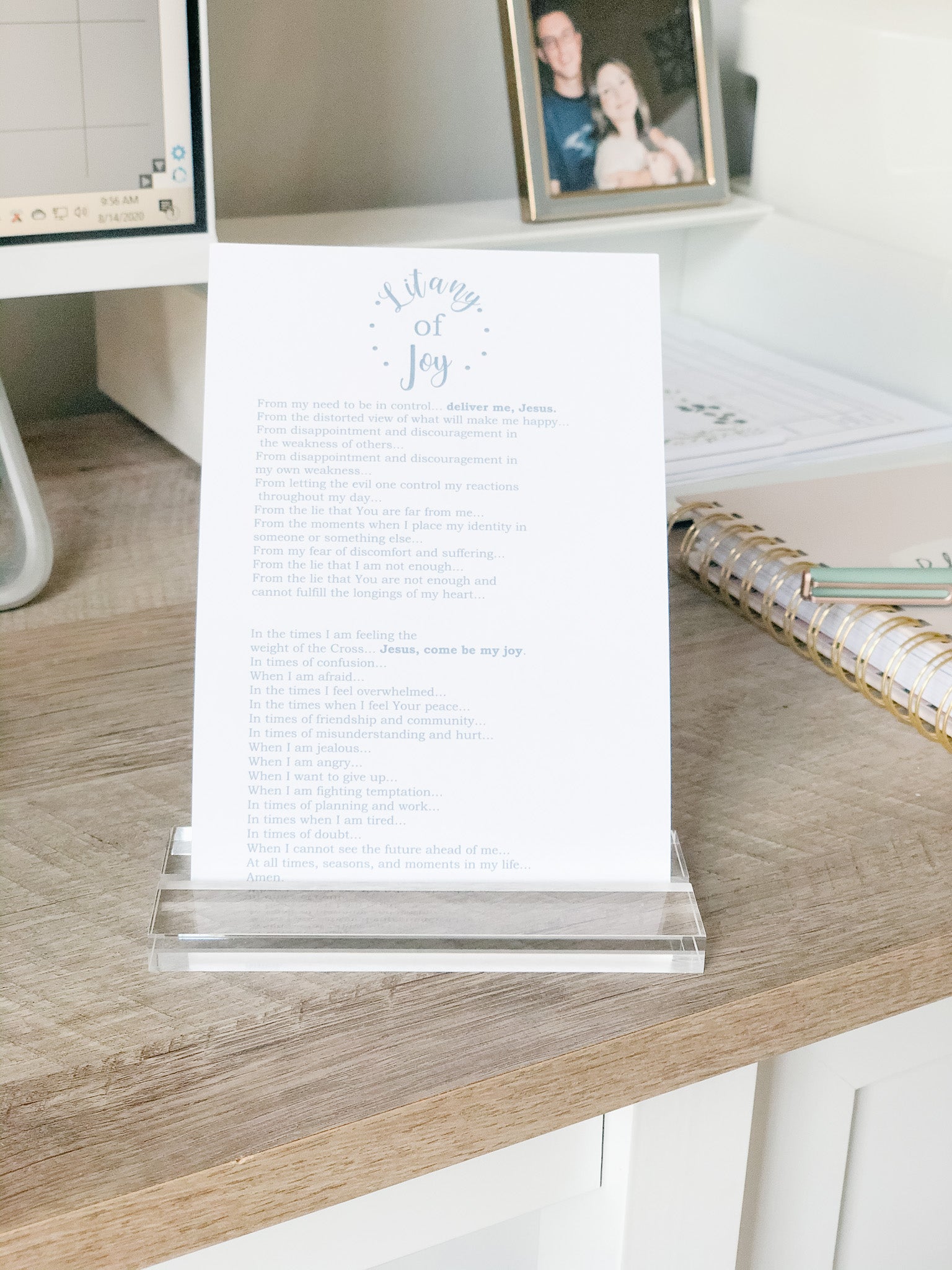 Litany of Joy Printable - Inspirational Christian Wall Art for Home & Office Decor - Perfect for Prayer Rooms, Gifts & Spiritual Encouragement