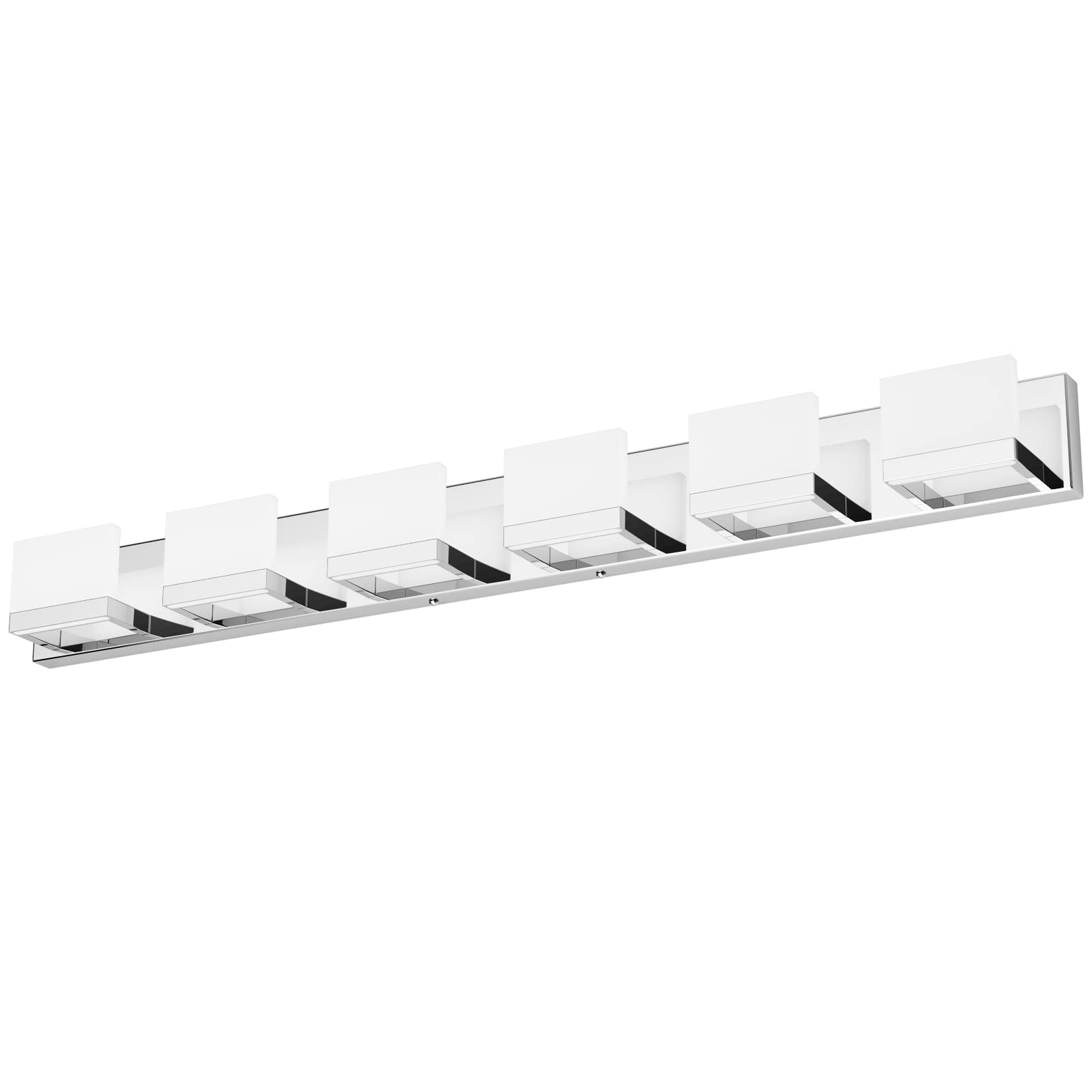 Tipace 6-Light Dimmable LED Vanity Mirror Light Fixture - Modern Chrome Bathroom Wall Sconce with 6000K White Light for Makeup, Shaving & Grooming