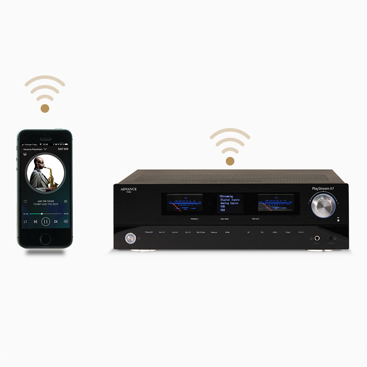 Advance Paris Playstream A7 Compact Integrated Amplifier - High-Quality Audio Streaming for Home Theater & Music Listening | Perfect for Living Rooms, Studios & Audiophiles