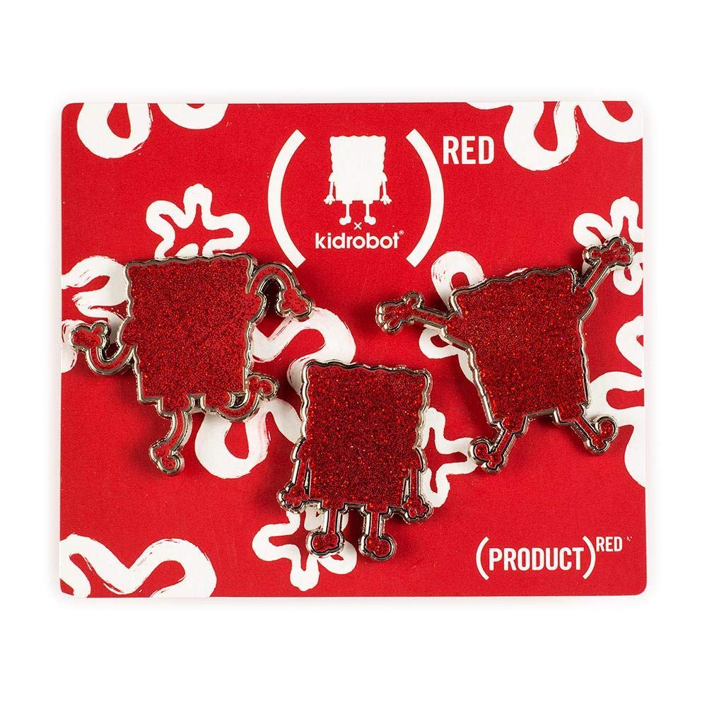 Kidrobot Nickelodeon Spongebob Squarepants Red Enamel Pin Set - Collectible Cartoon Character Badges for Fans, Gifts & Cosplay Accessories