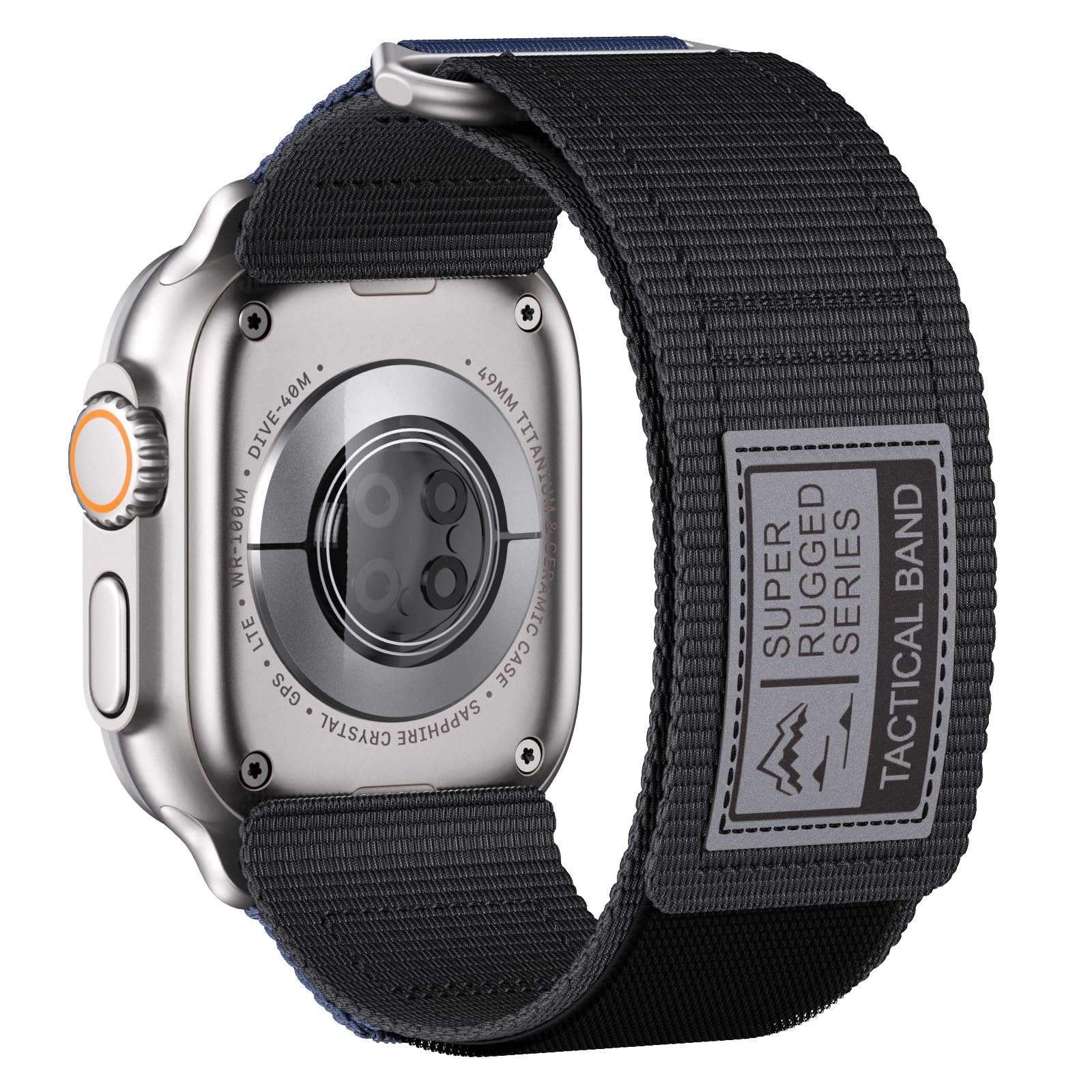 Premium Nylon Strap for Apple Watch Ultra 2/Ultra 49mm, Series 9/8/7 45mm, SE2/SE/6/5/4 44mm - Durable Sport Band Compatible with iWatch for Men & Women - Perfect for Running, Gym Workouts & Outdoor Activities