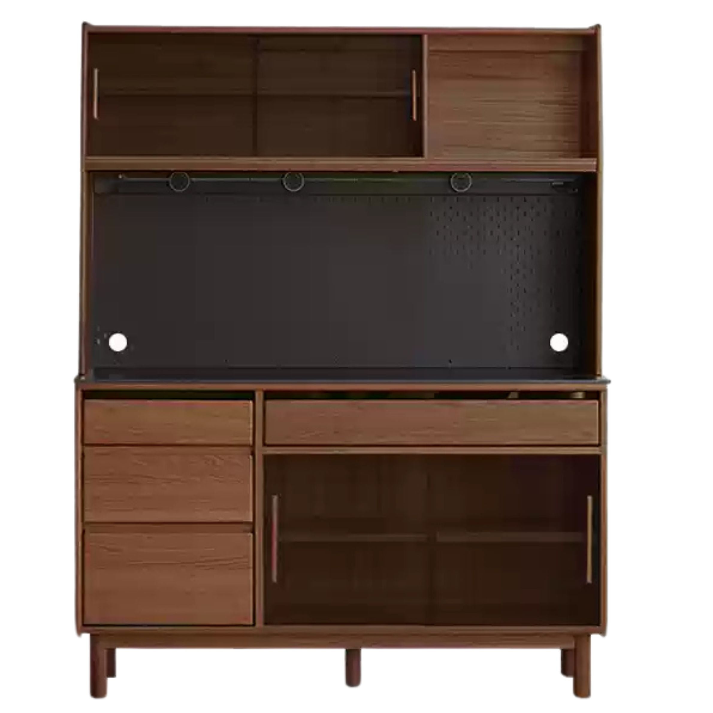 Solid Oak Wood Modern Rock Board Sideboard - Stylish and Durable Storage Cabinet for Living Room, Dining Room, or Entryway