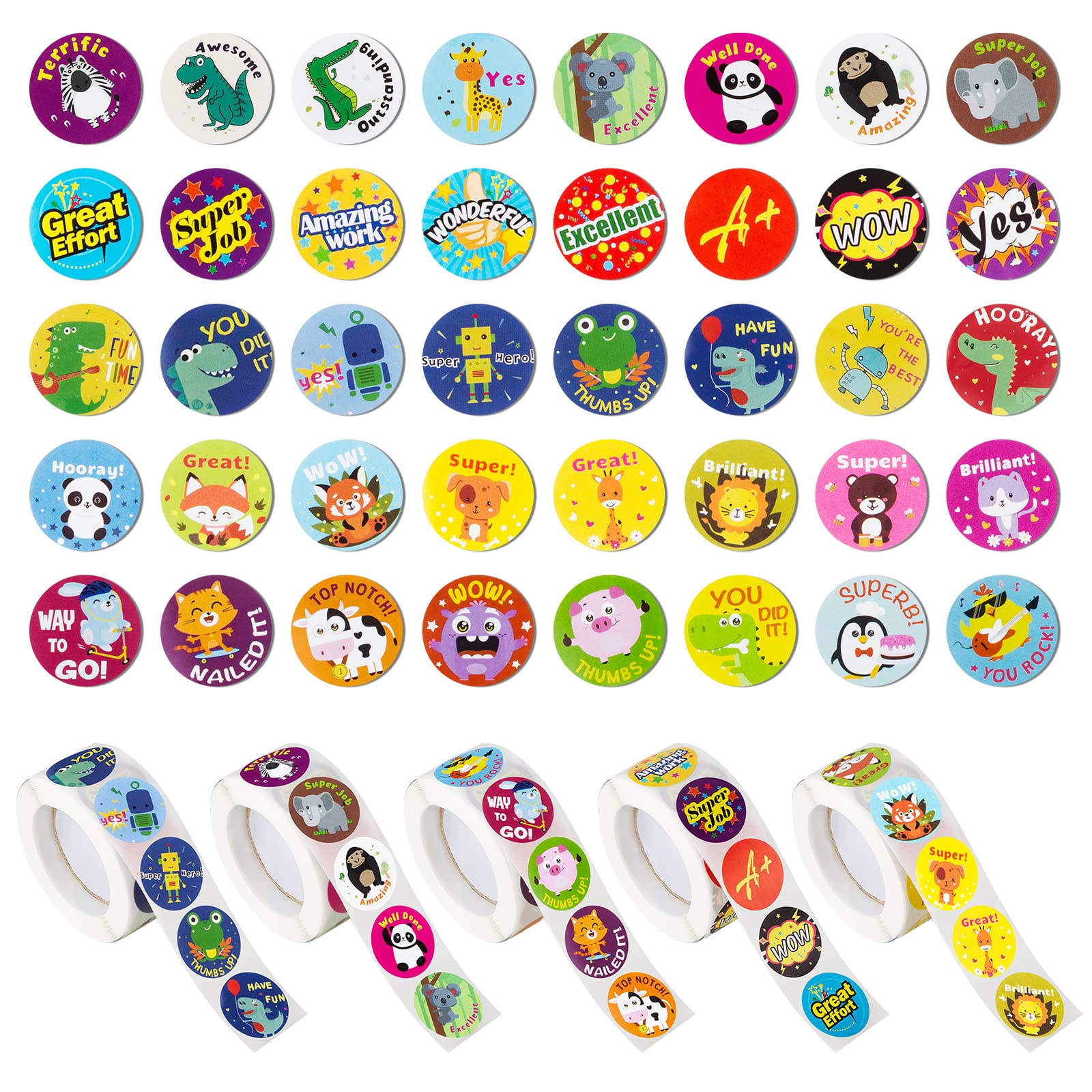 2500 pcs Cute Anime Reward Stickers for Teachers - Motivational & Encouraging Stickers for Kids Classroom, School Supplies - Perfect for Student Incentives, Homework Rewards, and Positive Behavior Reinforcement