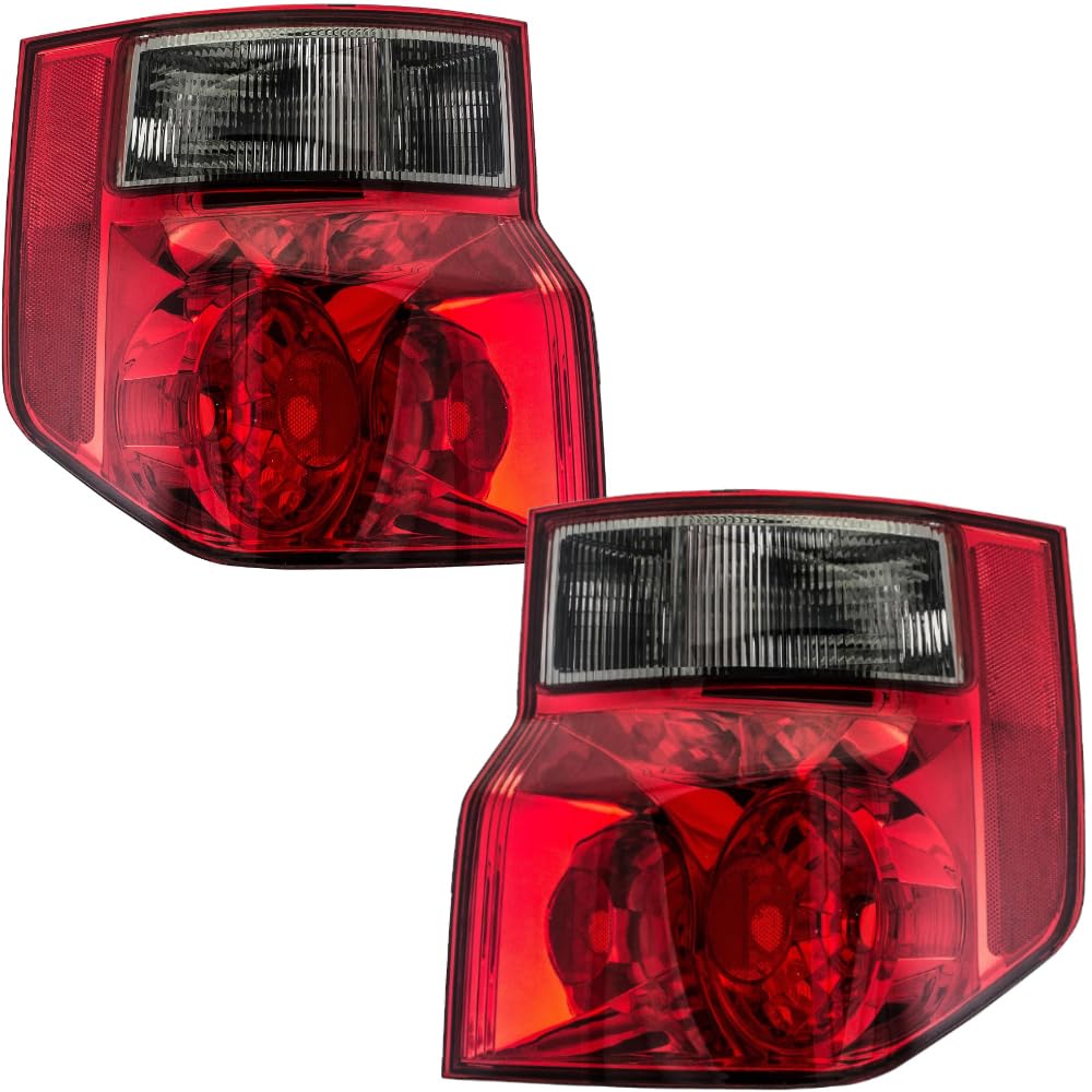 EPIC LIGHTING OE Style Halogen Tail Lights Assembly Replacement for 2003-2008 Honda Element - Compatible with Part Numbers HO2818125, HO2819125, 33551SCVA01, 33501SCVA01 - Perfect for Night Driving & Enhanced Vehicle Safety (Pair)