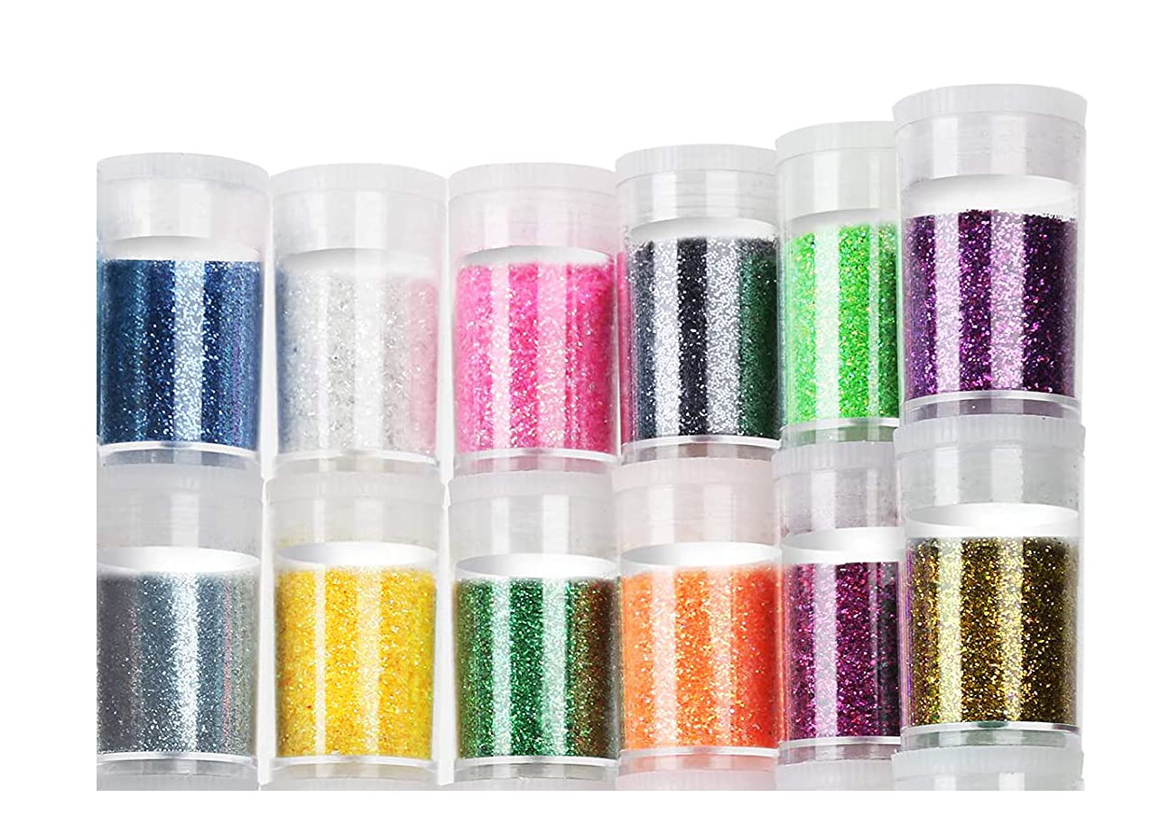 12 Colors Chunky Glitter Powder for Nails, Hair & Face - Cosmetic Grade Body Glitter for Festival Makeup, Manicure & DIY Crafts | Perfect for Parties, Halloween & Special Occasions