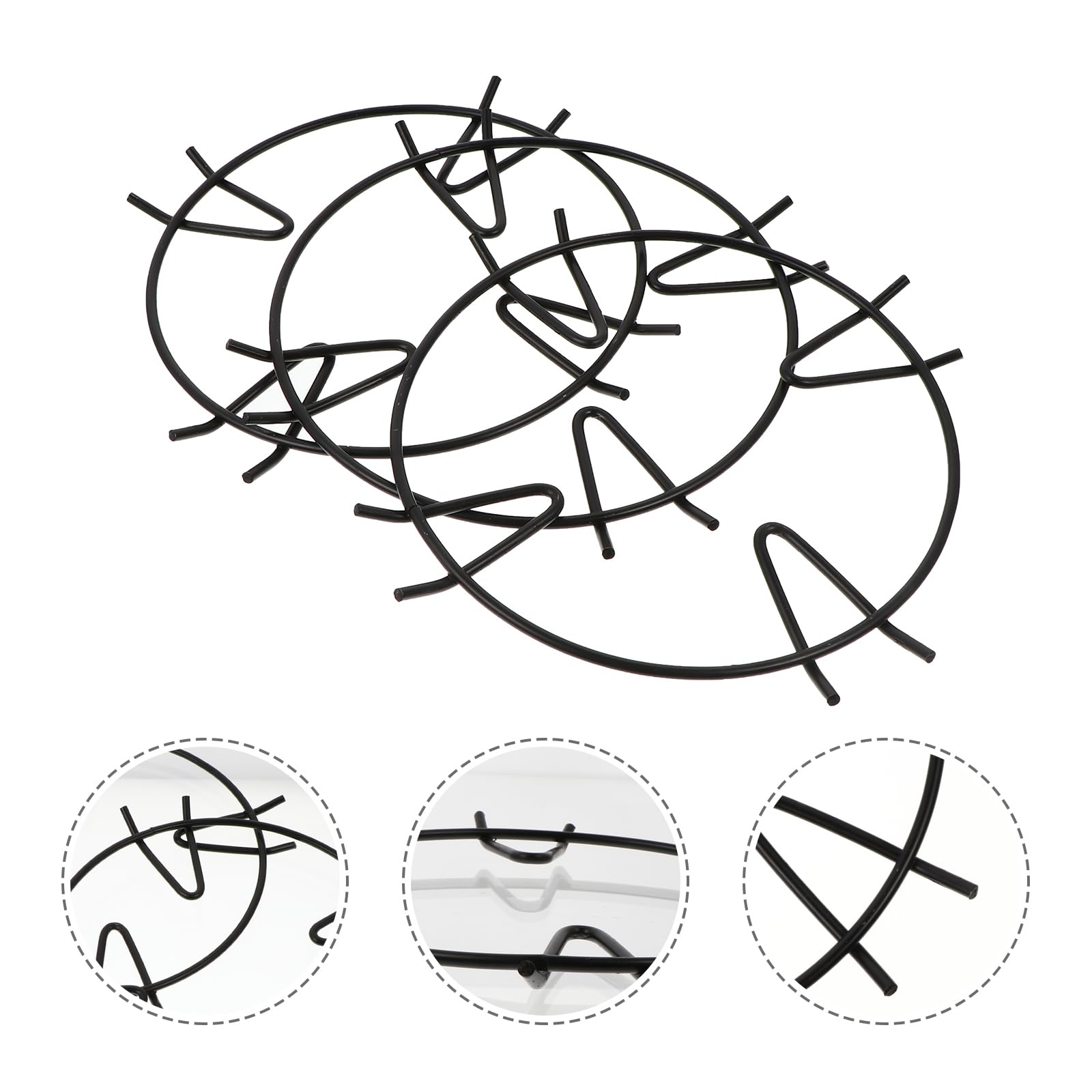 Non-Slip Iron Wok Ring - 3pcs Gas Stove Support for Cooking