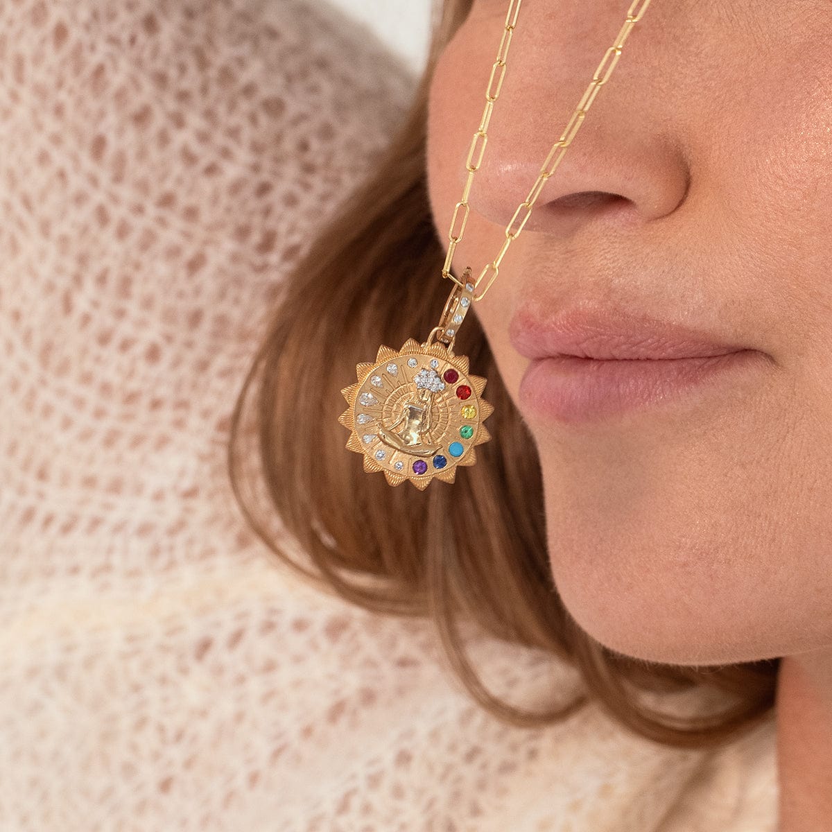 Double Sided Spiritual Woman Mandala Pendant Necklace - Sacred Feminine Jewelry for Meditation & Yoga - Perfect for Spiritual Healing, Chakra Balancing & Mindful Gifts