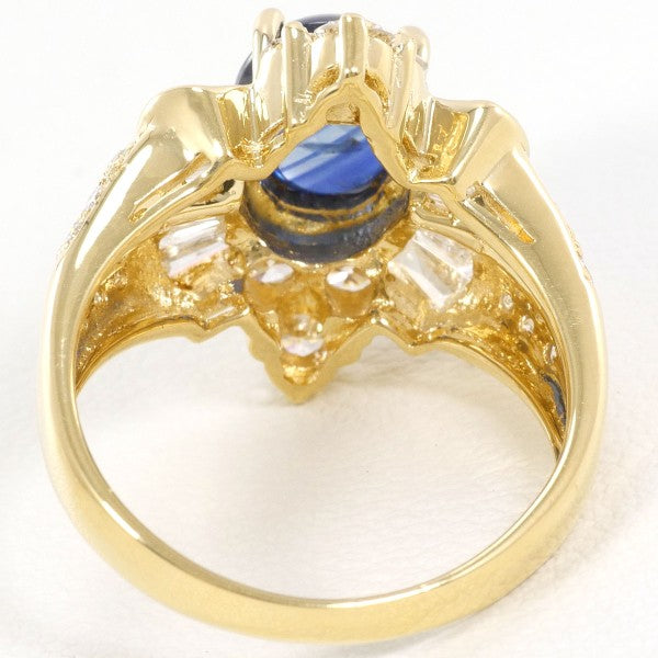 18K Yellow Gold Star Sapphire Diamond Ring for Women – Elegant Wedding, Engagement & Anniversary Jewelry Gift